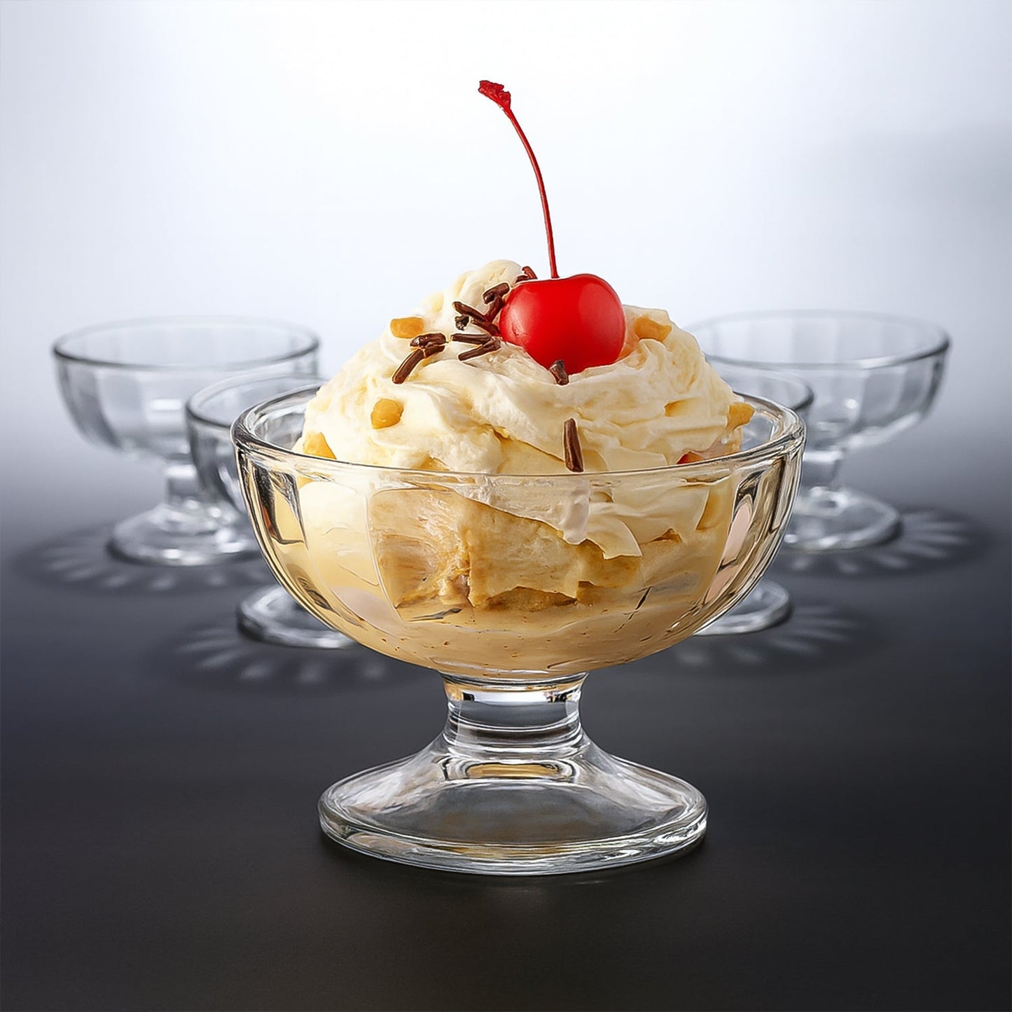 Premium Glass Ice Cream Dessert Bowl 6 Pc Set