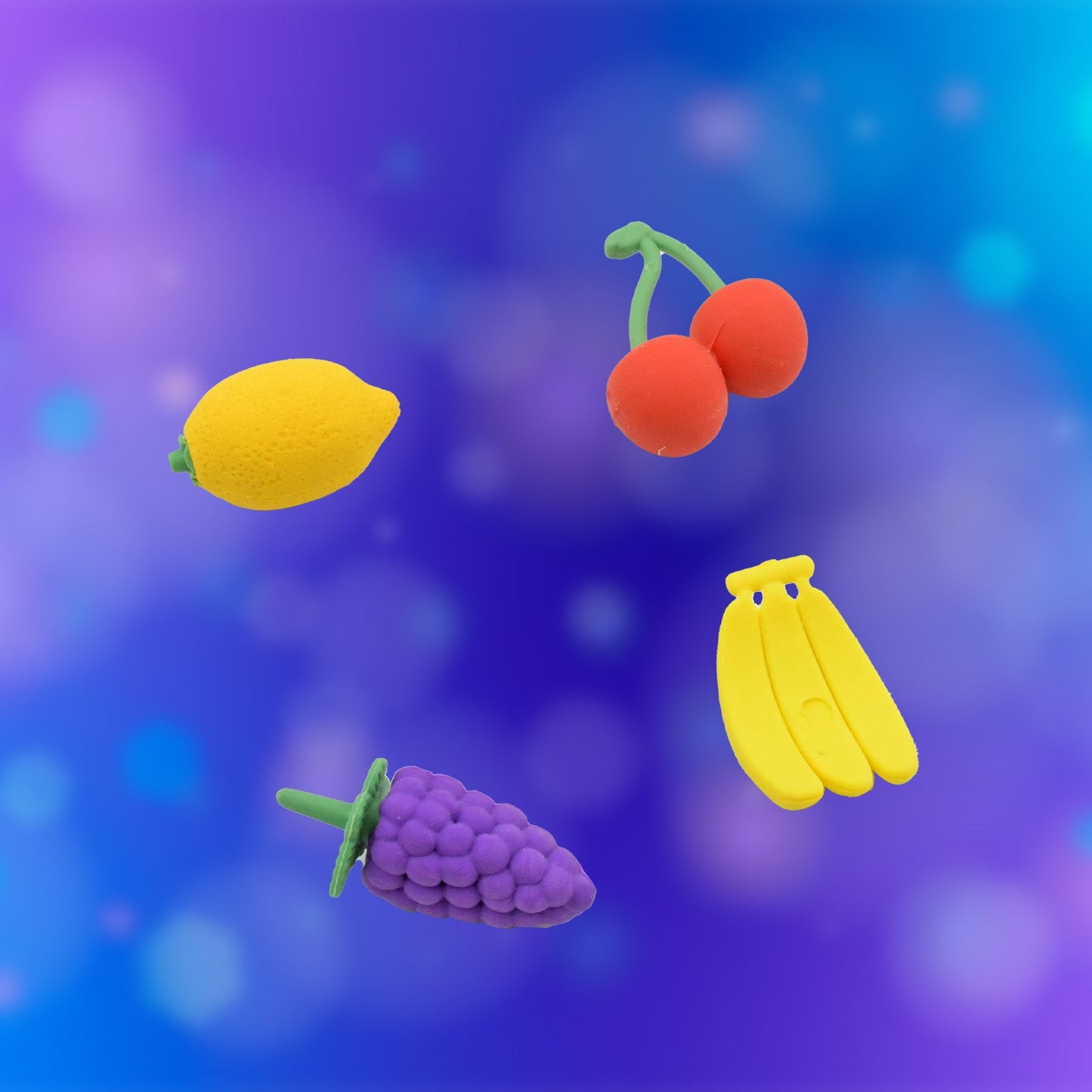 Mini Cute Vegetables and Fruits Erasers or Pencil Rubbers for Kids, 1 Set Fancy & Stylish Colorful Erasers for Children, Eraser Set for Return Gift, Birthday Party, School Prize, 3D Erasers (4 pc Set)