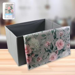Premium Foldable Storage Box with Floral Lid (1 Pc)