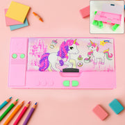 Multi Purpose Gadget Jumbo Pencil Box Compass With Calculator Jumbo 2 Side Slot Geometry Box Compass Use School , Traveling & Studio