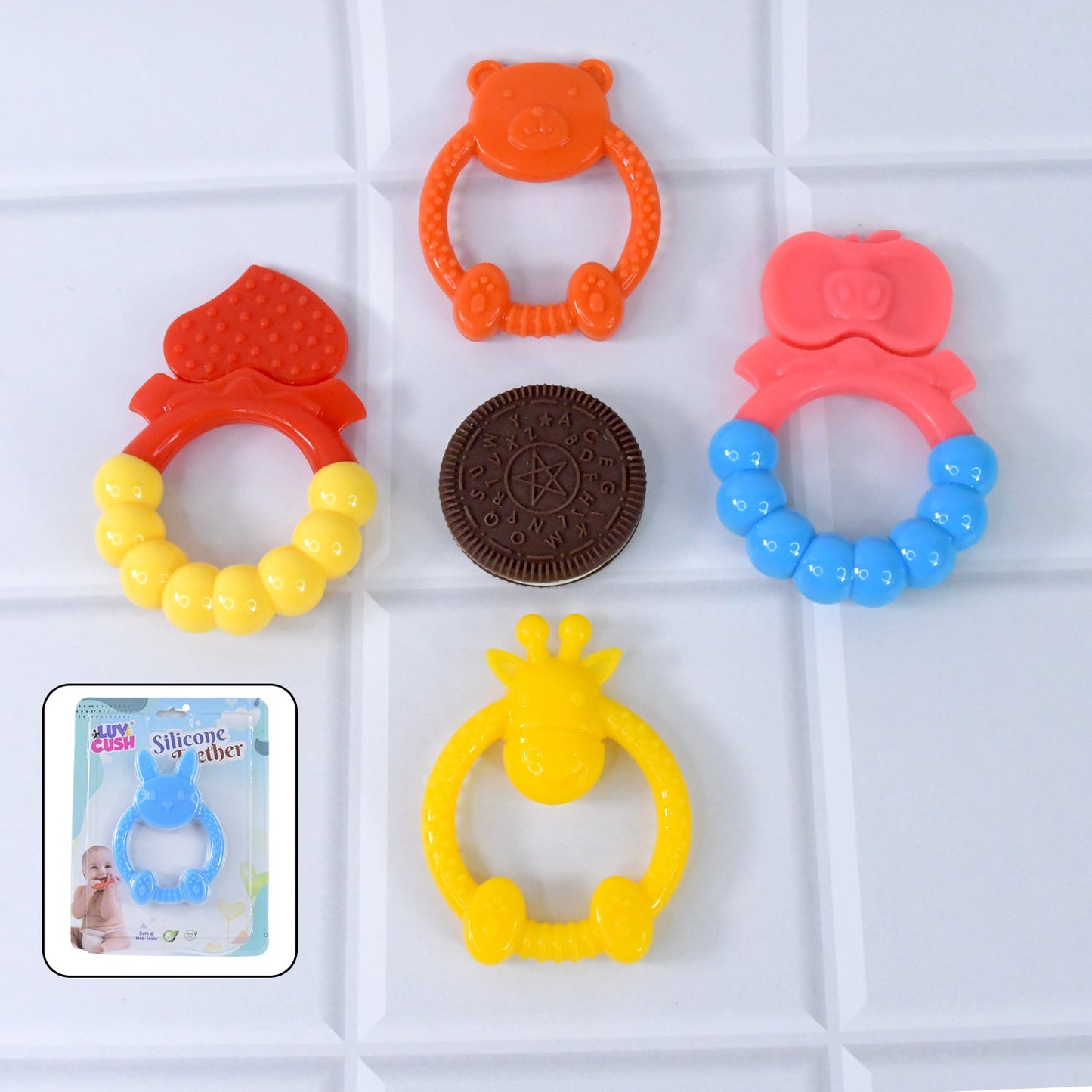 Silicone Baby Teething Toys (1 Pc / Mix Design)