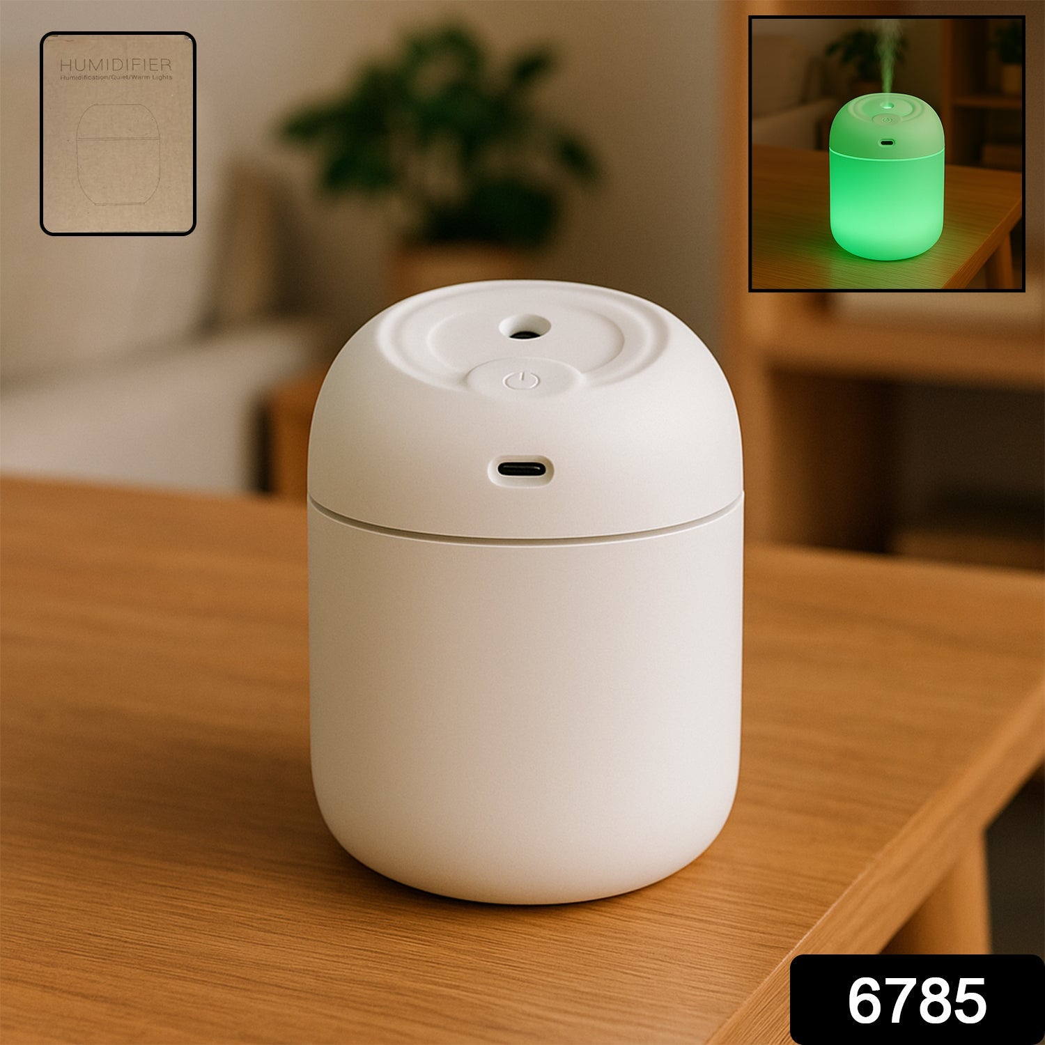 Portable Mini USB Humidifier with Light, Cool Mist & Essential Oil Diffuser (250ML)