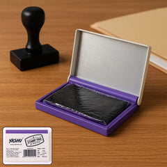 Yasu Plastic Stamp Pad Violet Ink, Quick-Dry Refillable Pad (1 Pc)