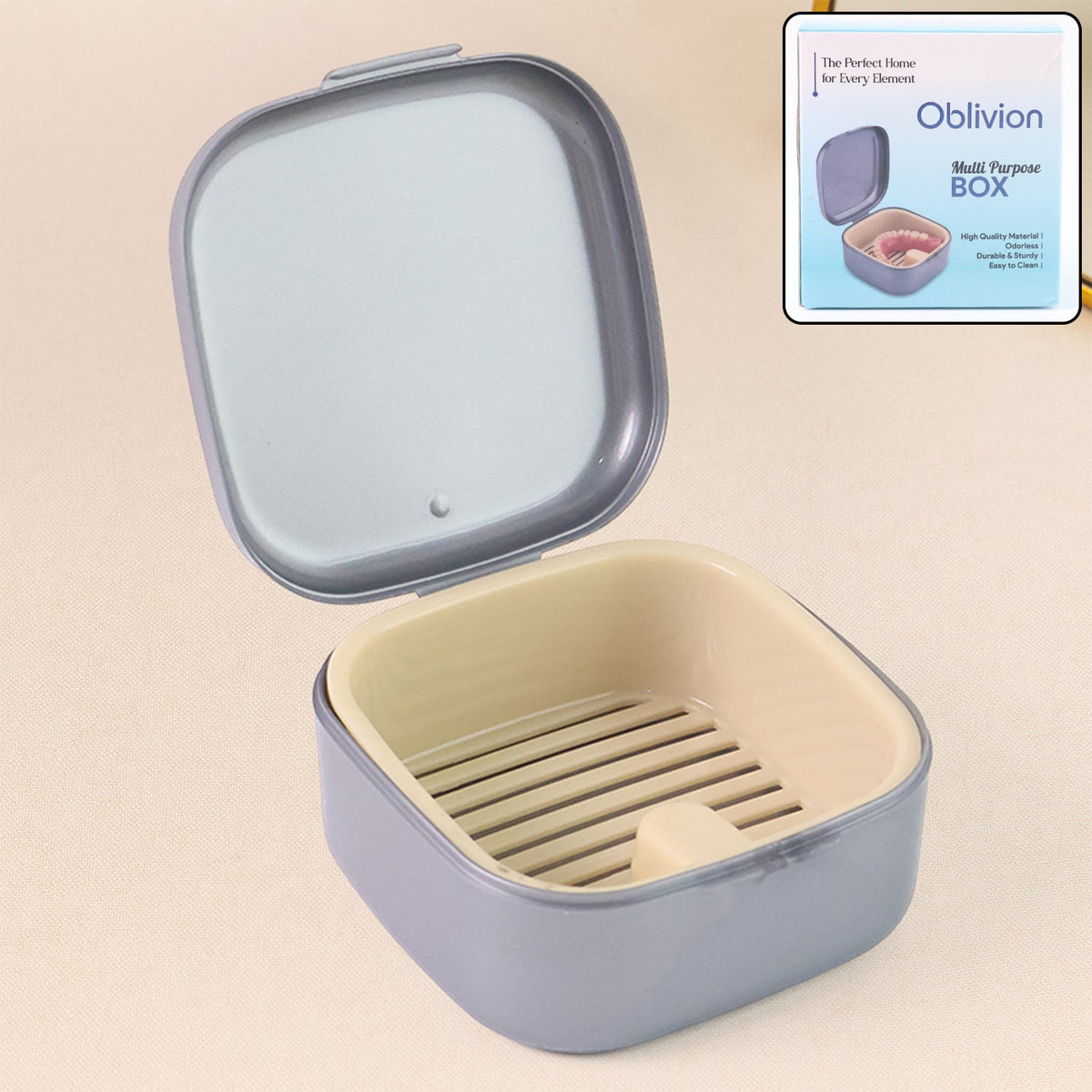 Oblivion Teeth Storage Box with Lid and Inner Tray