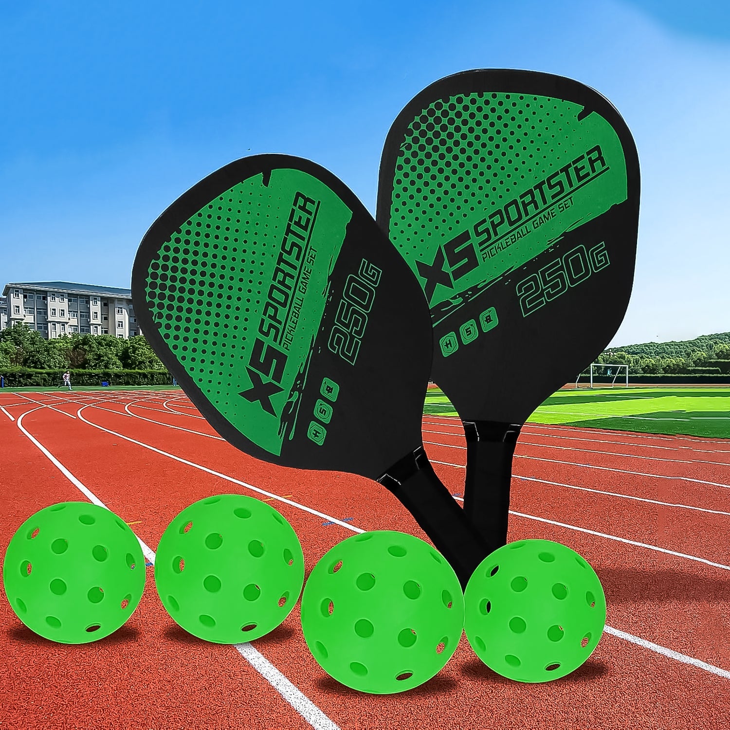Professional Outdoor Pickleball Paddle and Ball (1 Set)