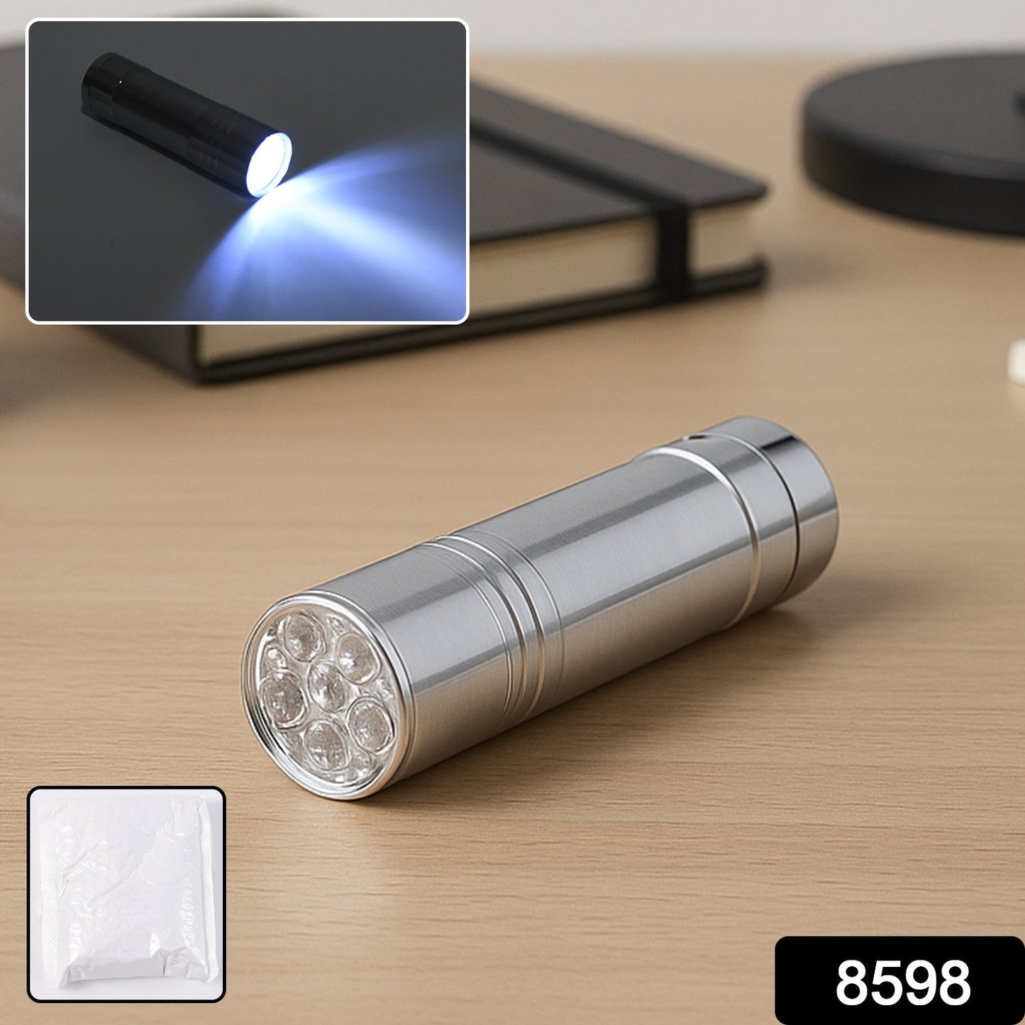 Portable Mini Torch, Super-Bright Mini 6 LED Bulb Pocket Torches - Small Keyring Torch Flashlight for Camping, Hiking, DIY, Travelling, Outdoors and More 3 Battery operated (Battery not included / 1 pc / Mix Color )