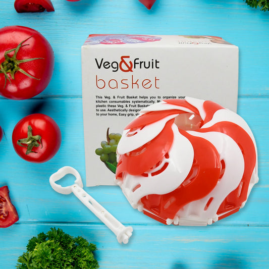 Folding Fruit Basket with Hanging Stand – Lotus Shape Tray for Fruits & Vegetables (1 Pc)