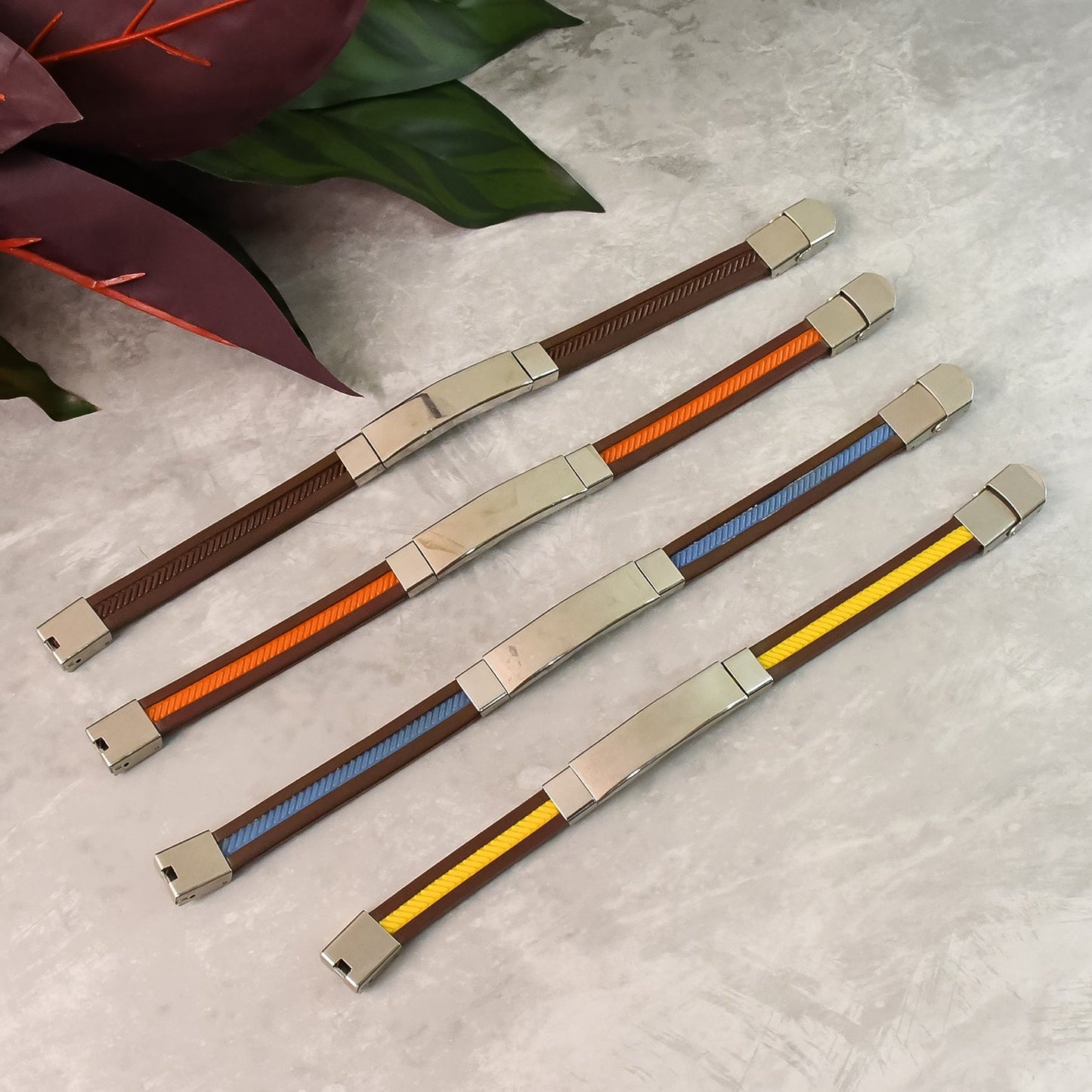 Customized Multicolor Plastic & Stainless Steel Bracelet (Mix Color / 1 Pc)