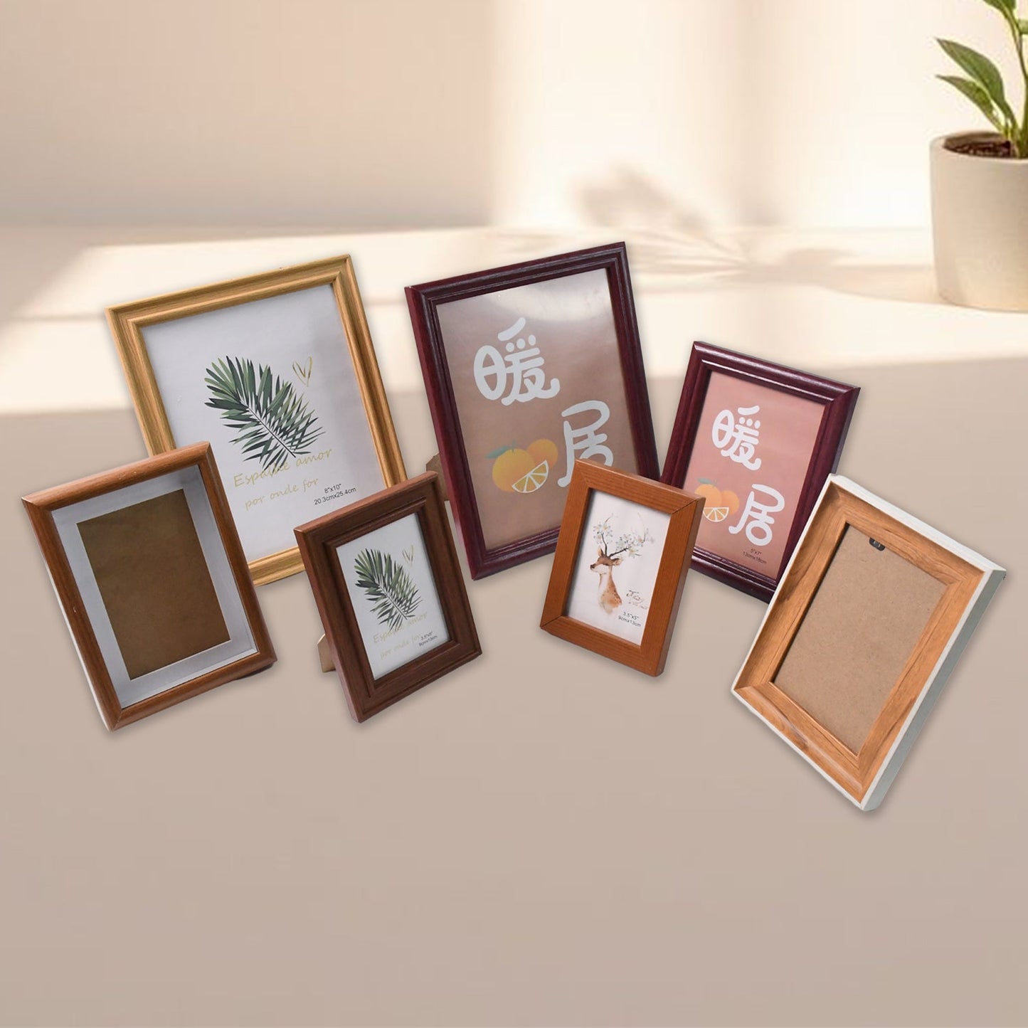 Creative Solid Wooden Photo Frame (Mix Design &amp; Size / 1 Pc)