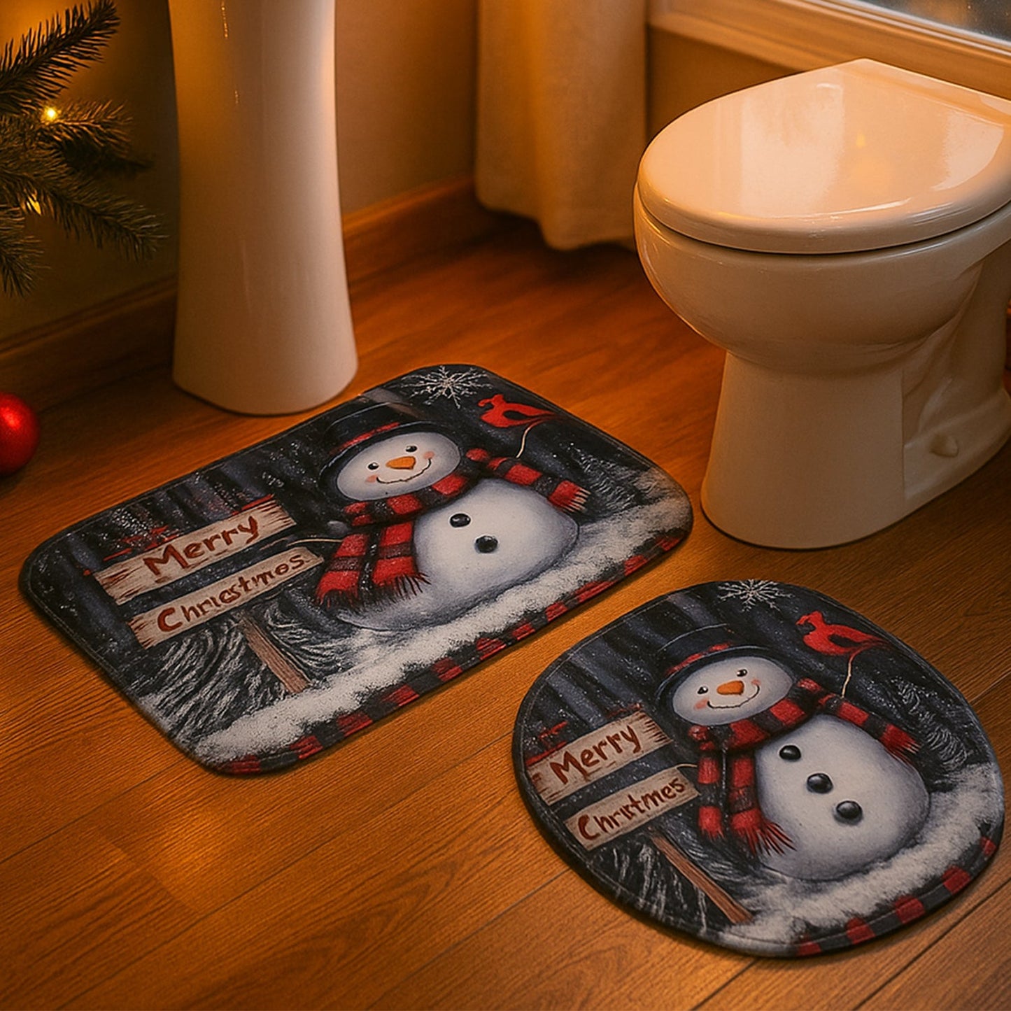 3 in 1 Mix Design Bathroom Mat - (1 Set)