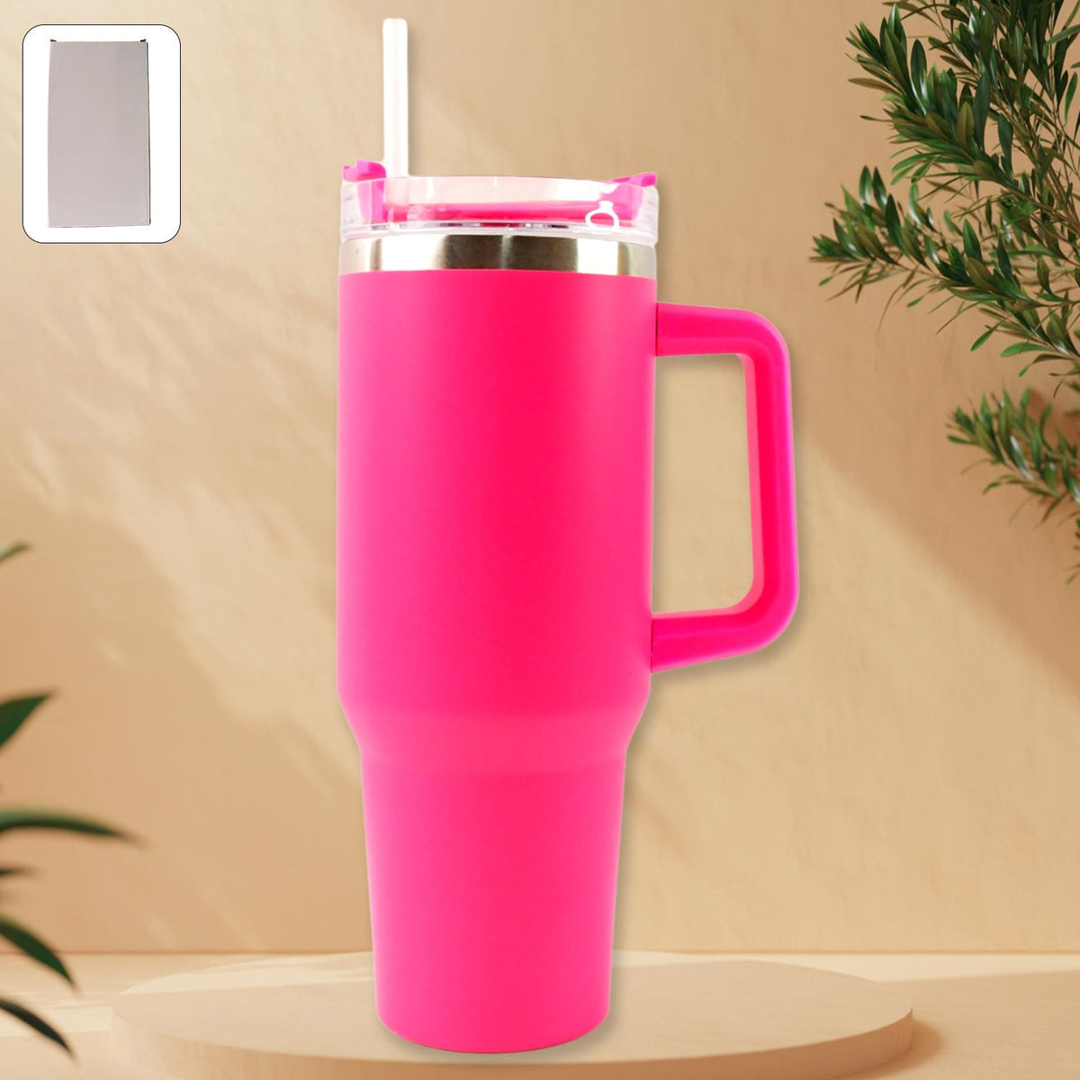 Customize / personalized Pink Extra Large Insulated Travel Mug, Tumbler (1200ML - 1 Pc)