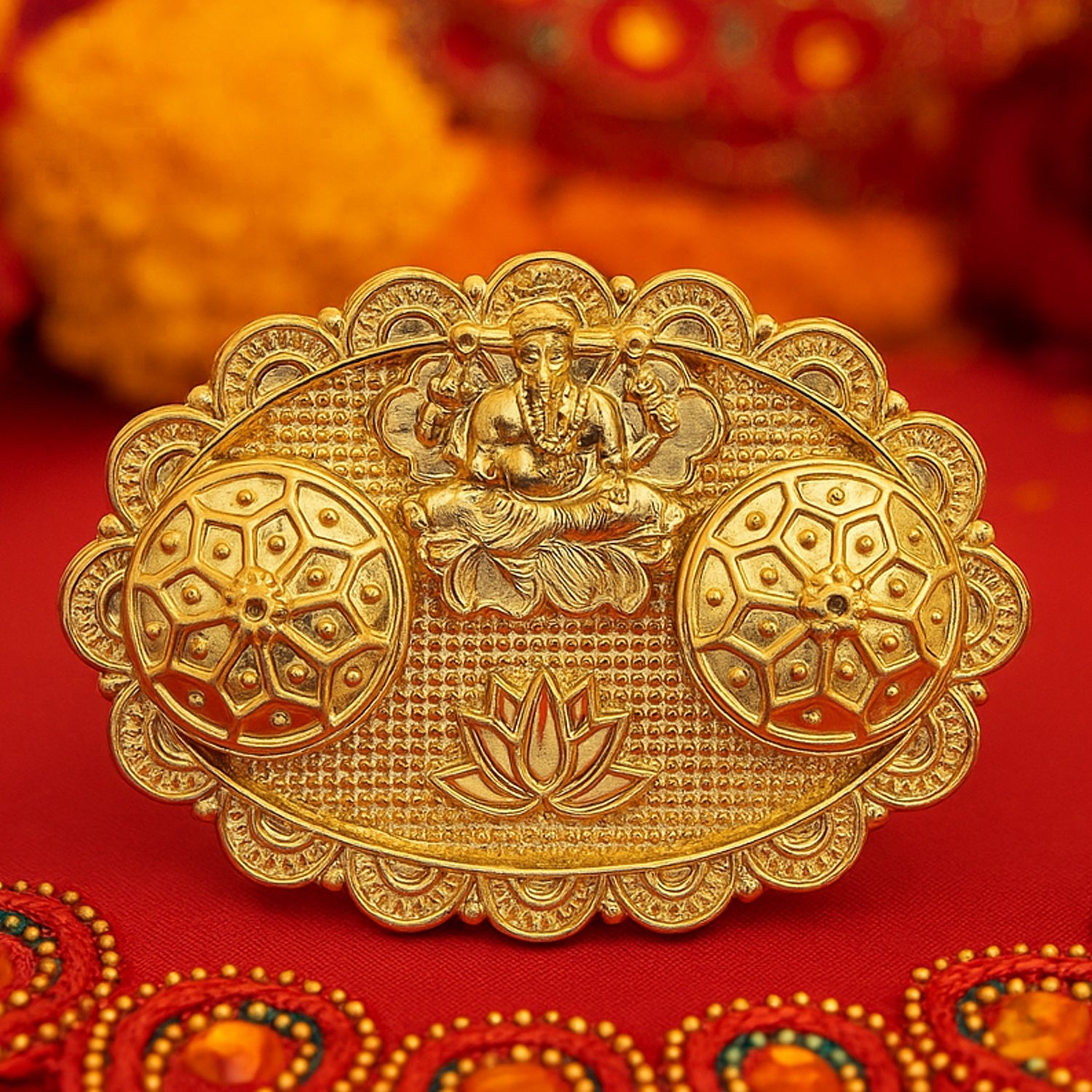 Ganesh Embossed Roliâ€“Chawal Kumkum Chopra - (1 Pc)