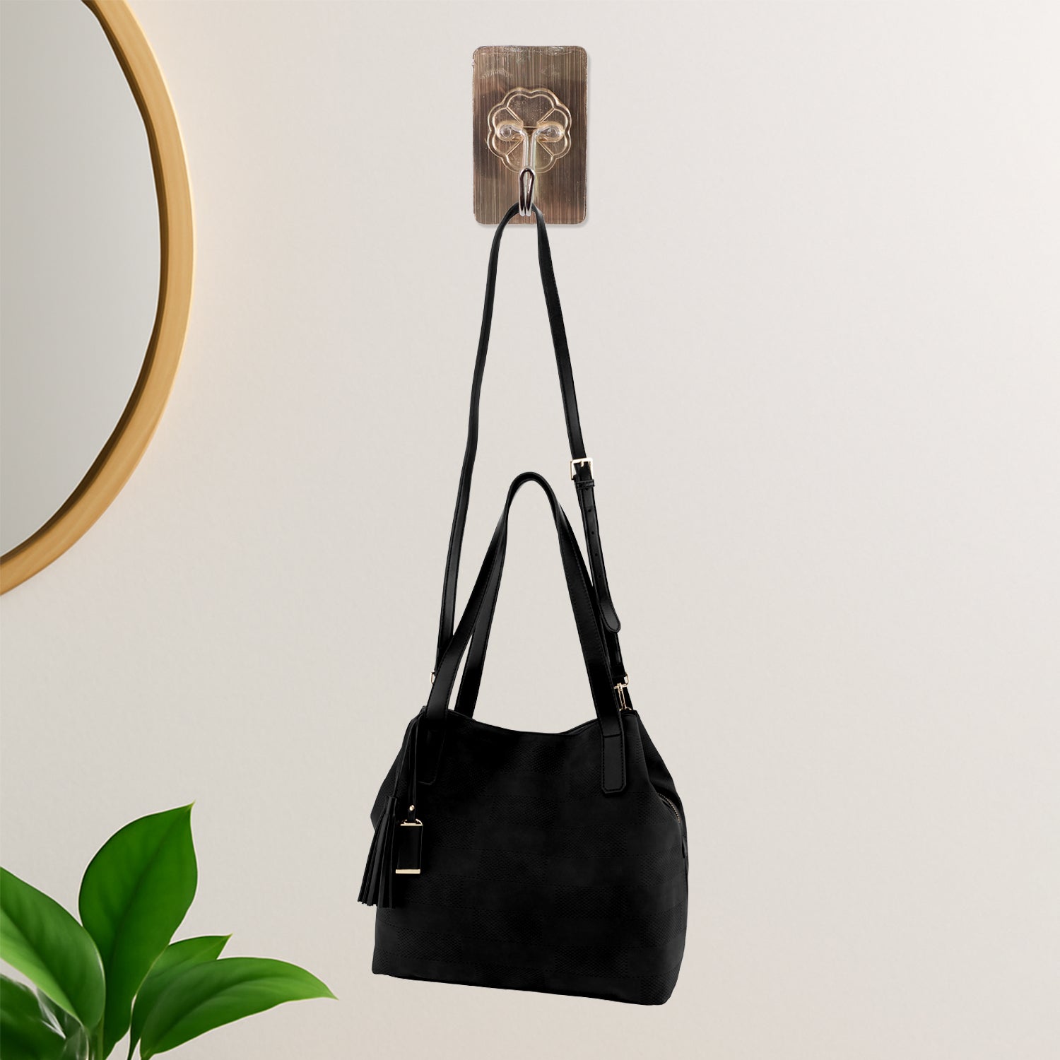 Plastic Adhesive Sticky Waterproof and Oil Proof, Wall Hook (5.5Ã—3.5 Cm & 10 Pc)