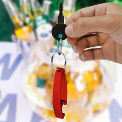 Customized 2 in 1 Compact Metal Bottle Opener with Keyring (1 Pc)