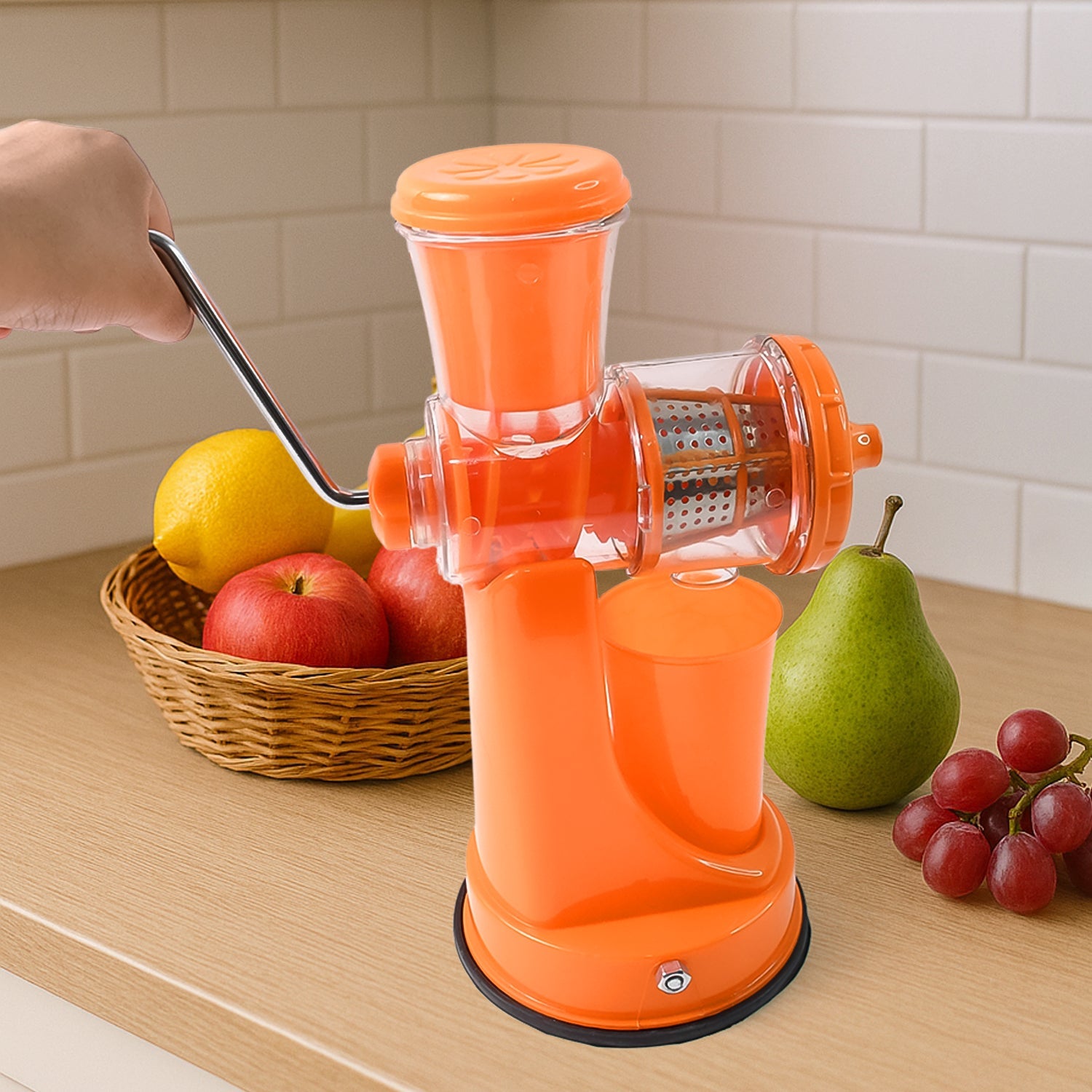 Manual Fruit Vegetable Juicer with Juice Cup and Waste Collector