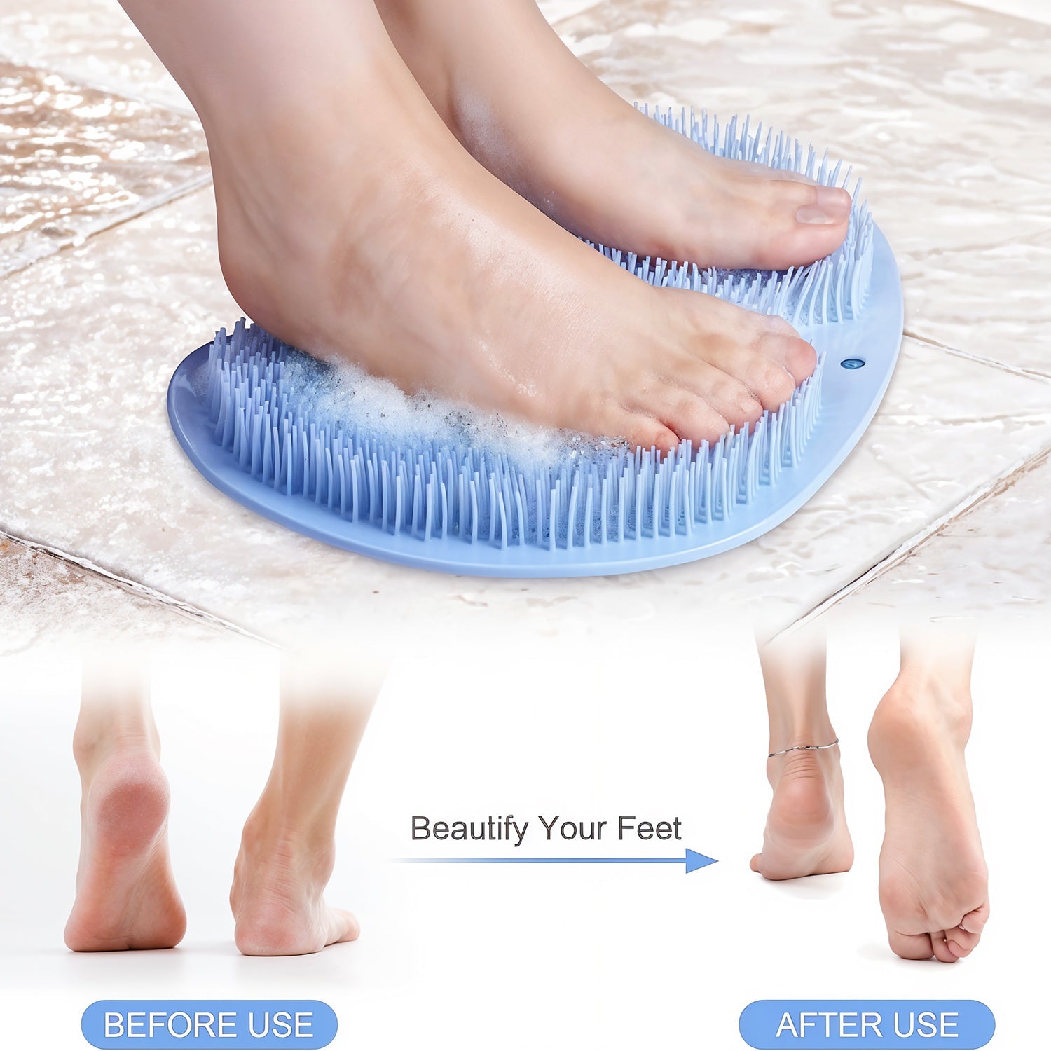 Silicone Bath Massage Cushion – Suction Cup Exfoliating Foot Scrubber & Mat