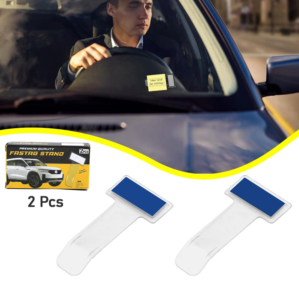 2-Pack Transparent Parking Ticket Holder For Car Windscreen - Adhesive Clip For Permits & Receipts-488296