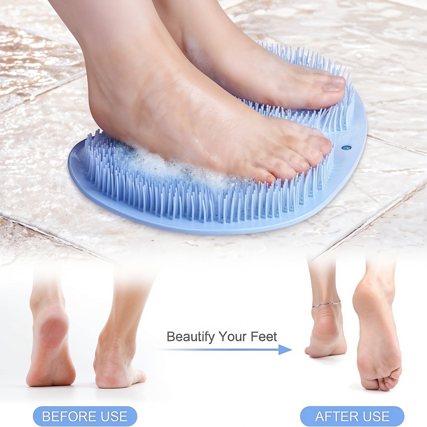 Silicone Bath Massage Cushion â€“ Suction Cup Exfoliating Foot Scrubber & Mat