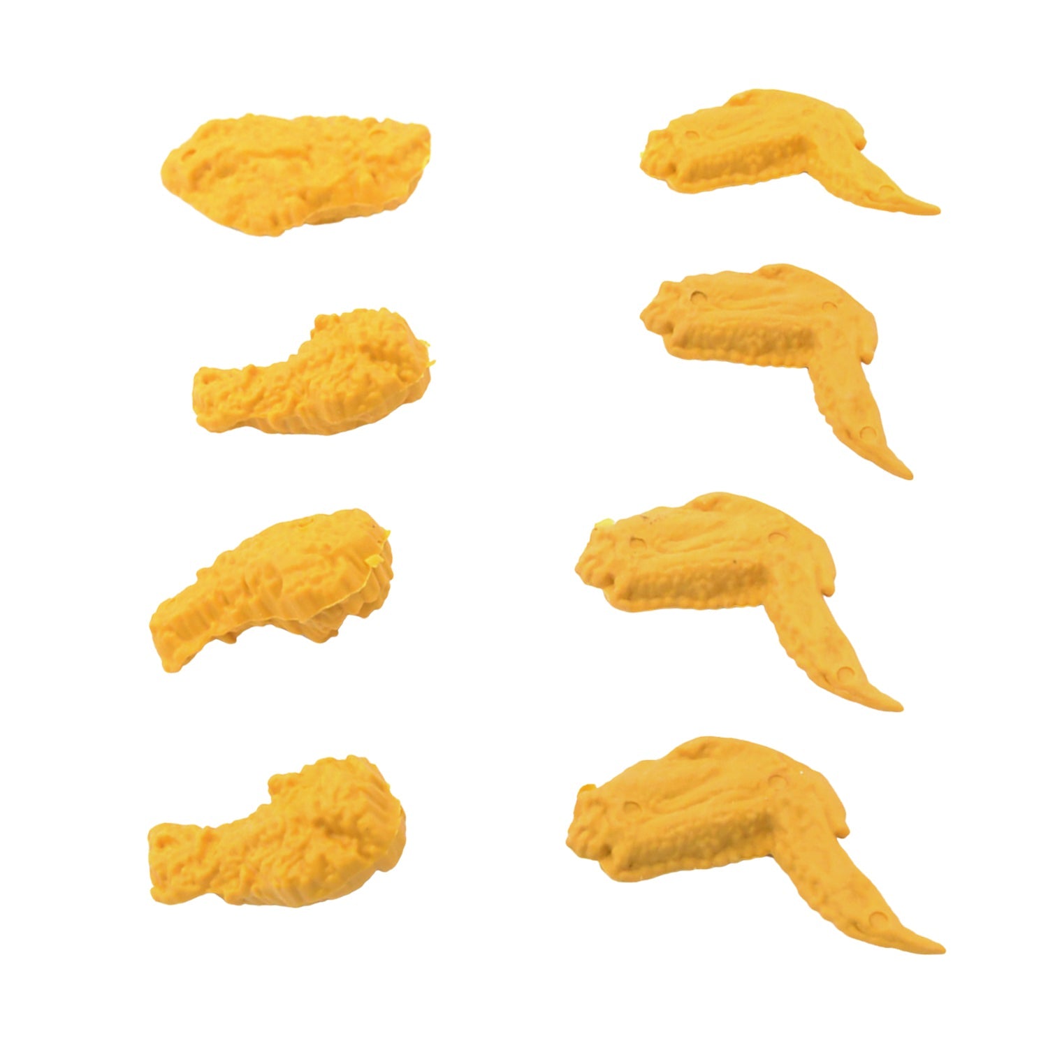 Cute Chicken Wing & Leg Erasers for Kids & Students (8 Pc Set)