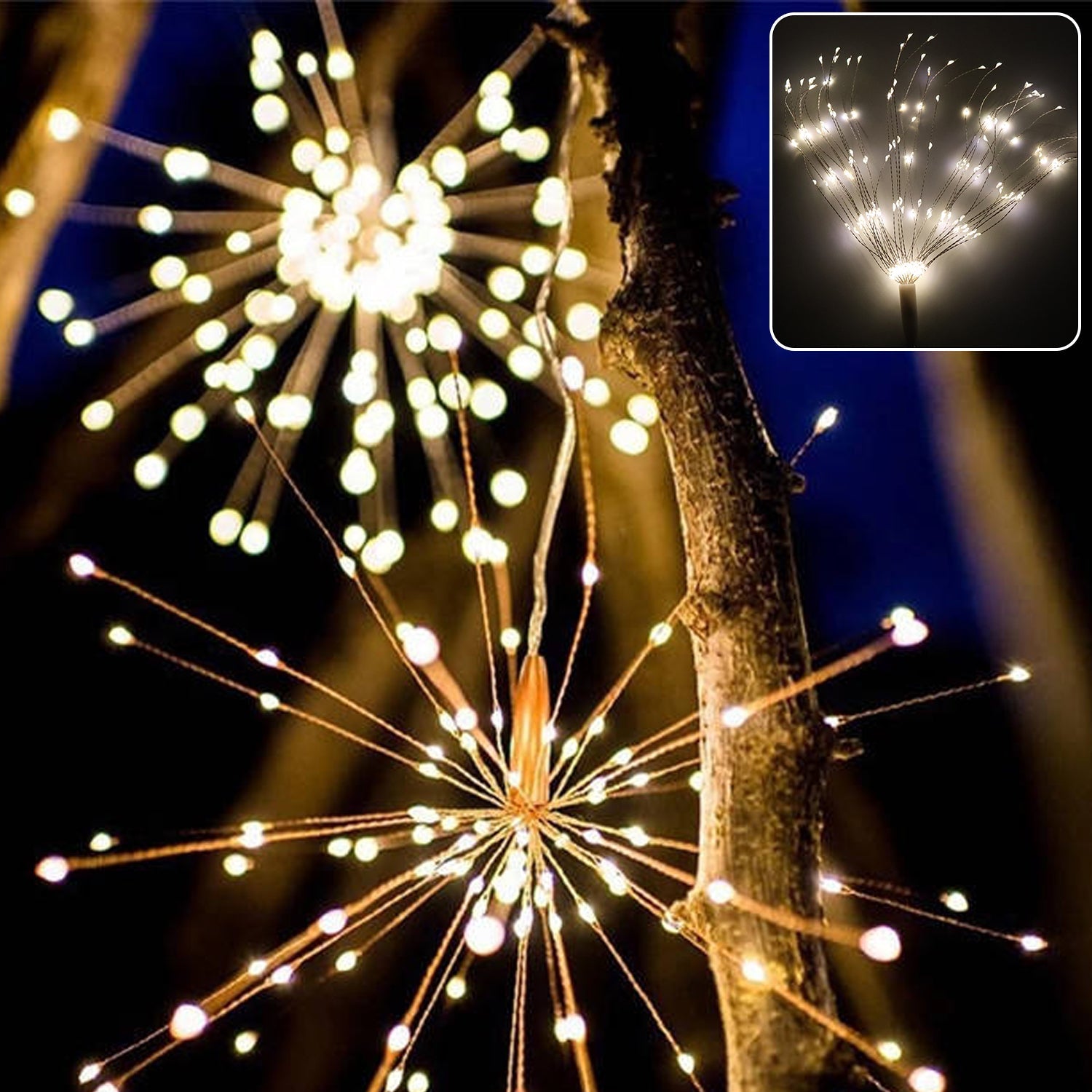 Firework-style LED light for decoration