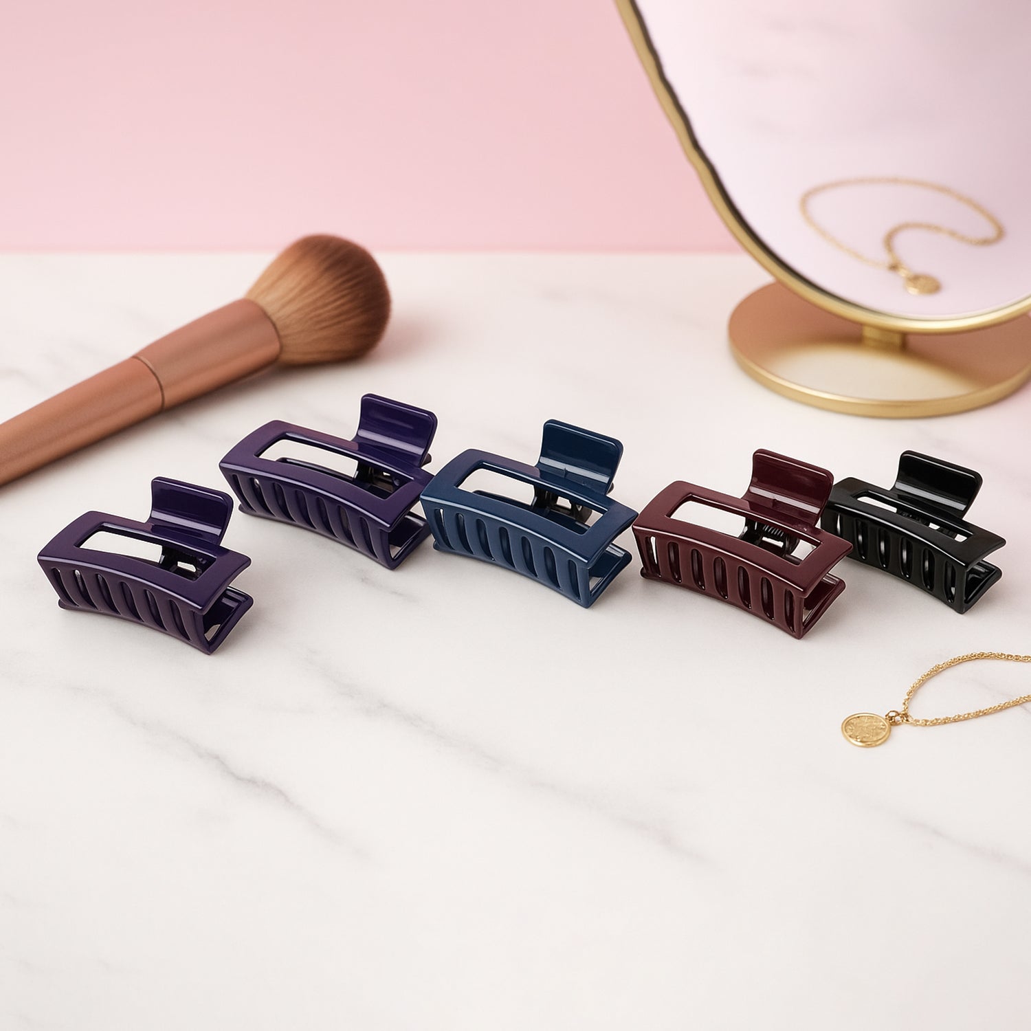 Matte Finish Rectangle Hair Claw Clip for Women and Girls â€“ Assorted Color Pack â€“ 12 Pc