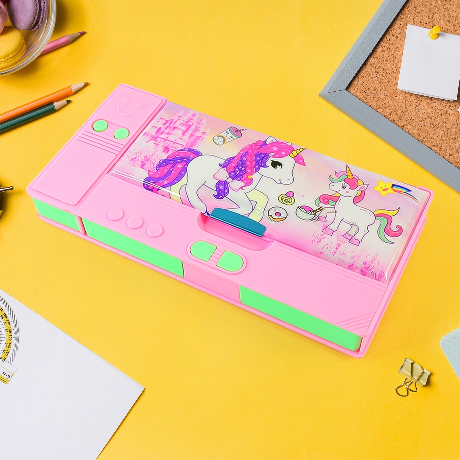 Multi Purpose Gadget Jumbo Pencil Box Compass With Calculator Jumbo 2 Side Slot Geometry Box Compass Use School , Traveling & Studio