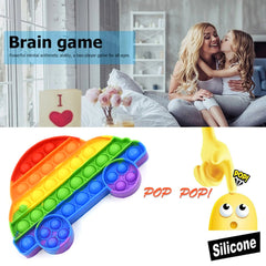 Fidget Toy Push  Bubble Fidget Sensory Toy for Kids and Adults Fidget per Stress Reliever Sensory Fidget pers (Butterfly & Car Shape / 1 Pc)