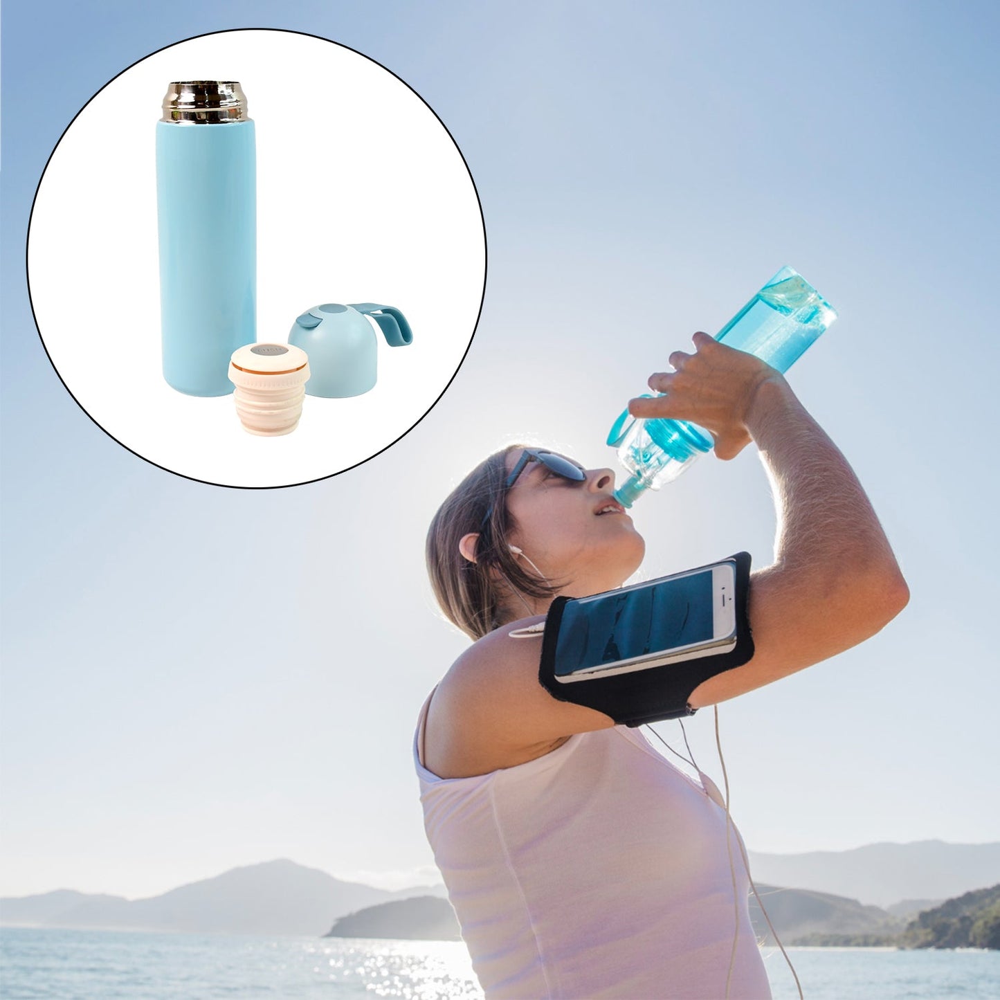 Customize Stainless Steel Water Bottle With Handle Easy to Carry, Fridge Water Bottle, Leak Proof, Rust Proof, Hot & Cold Drinks, Gym Sipper BPA Free Food Grade Quality, Steel fridge Bottle For office/Gym/School (Approx 500 ML)