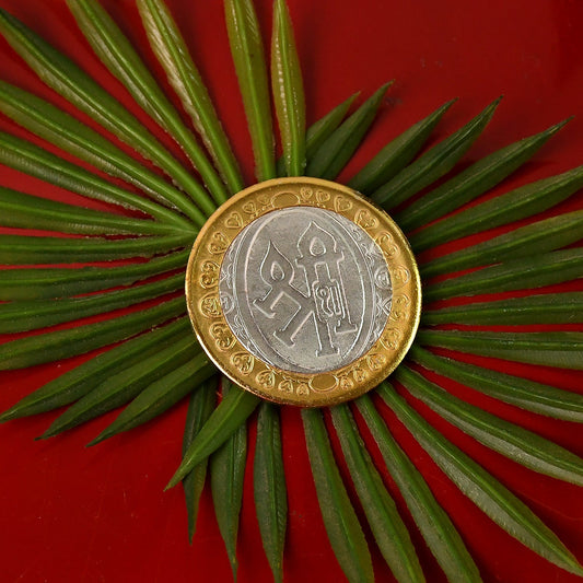 Dual-Tone Lakshmi Ganesh Religious Coin