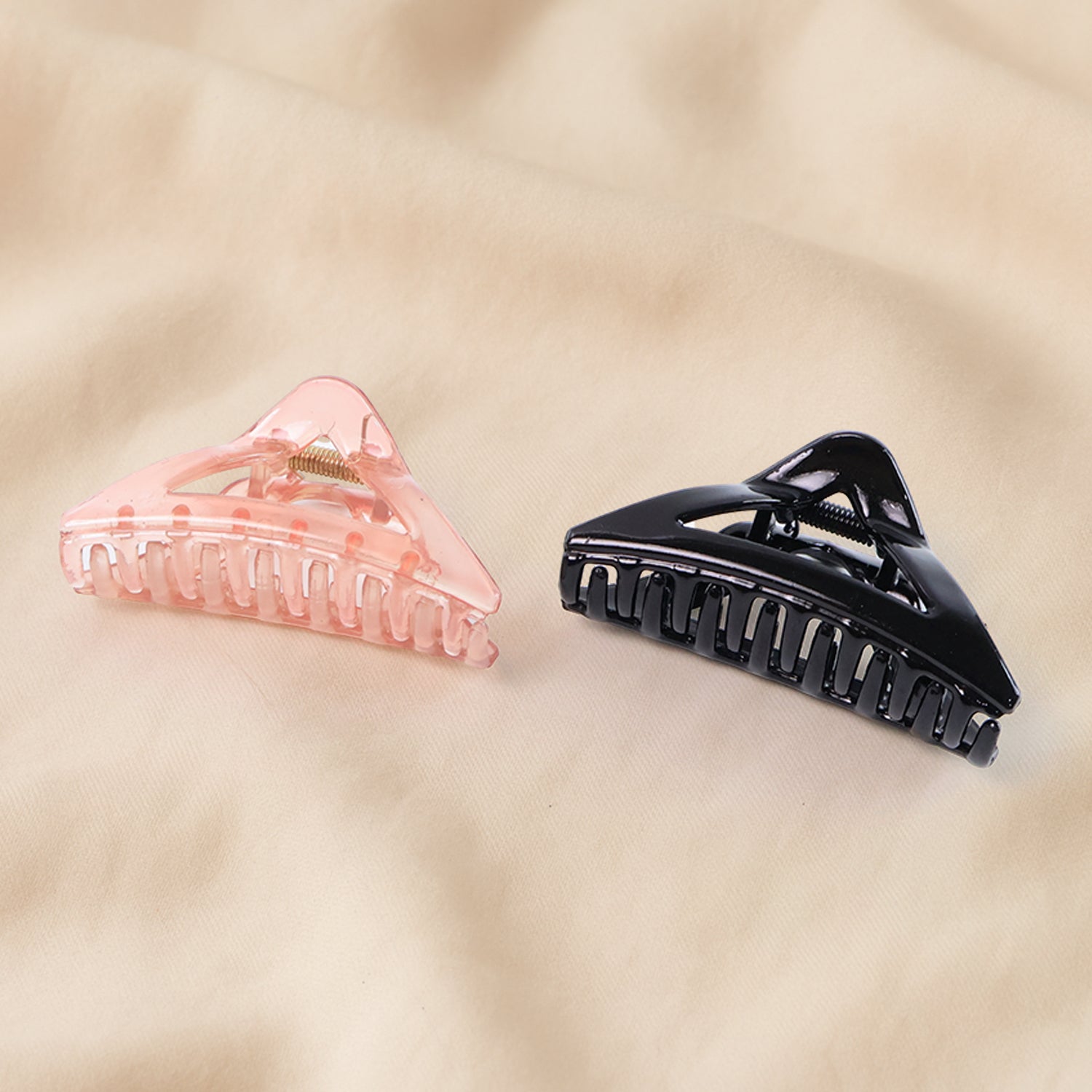 Triangle Shape Mix Color Plastic Hair Claw Clip â€“ 1 Pc Durable Grip for Women and Girls