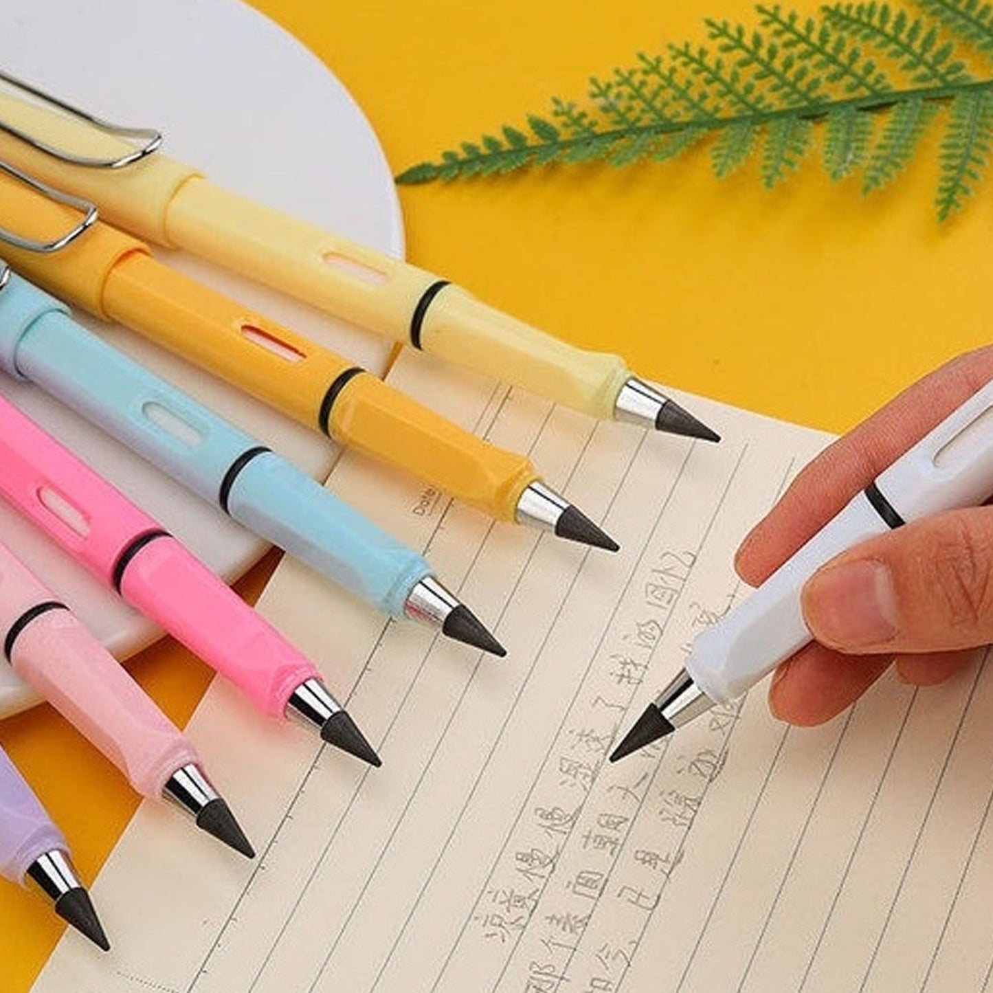 2-in-1 Everlasting Magic Pencil with Replaceable Eraser â€“ Inkless, Reusable, Portable (1 Pc / Mix Color)