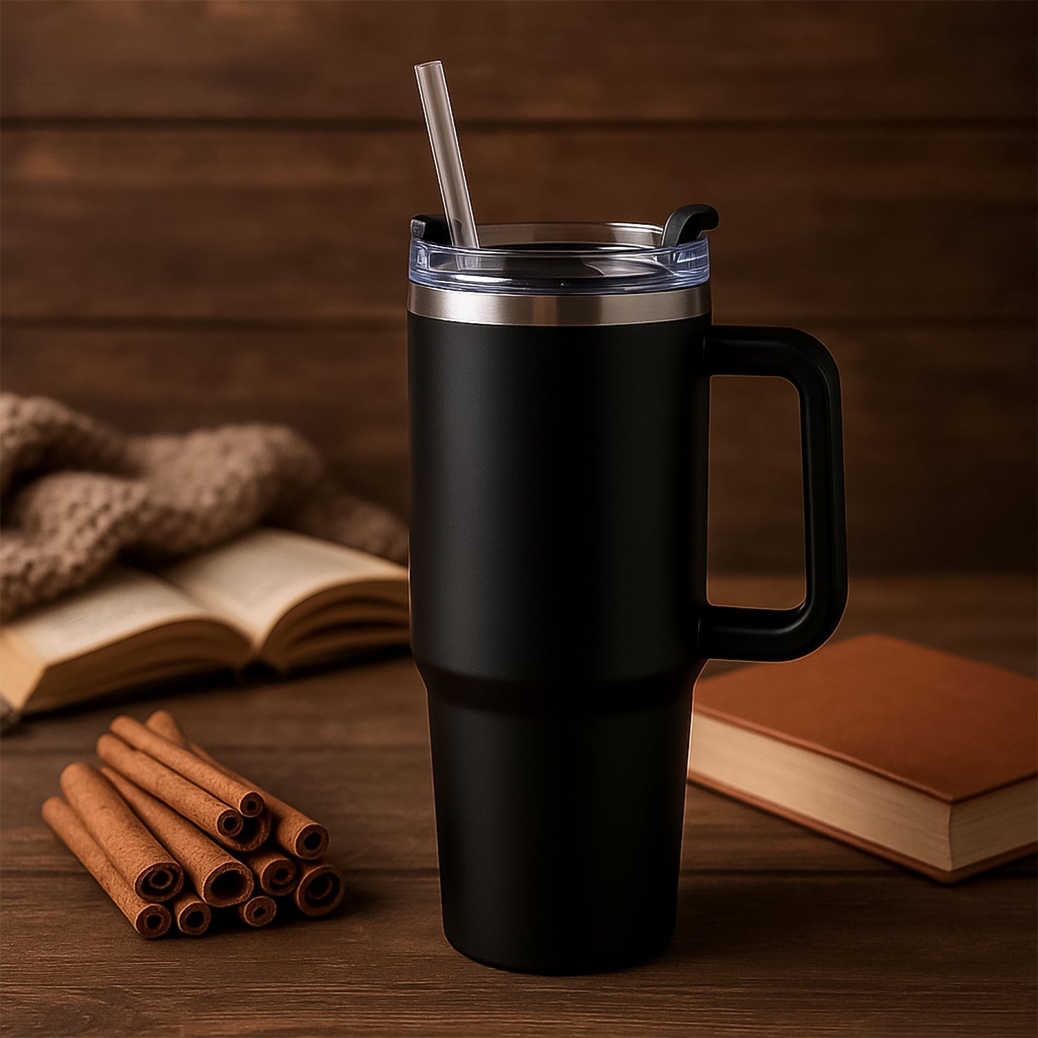 Customize / personalized Premium 1200 ML Stainless Steel Vacuum Insulated Travel Mug with Straw and Handle, Tumbler (1200ML / 1 Pc)