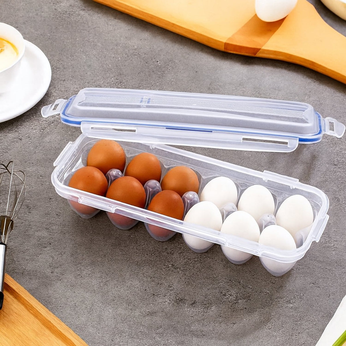Lock-Clip Refrigerator Egg Storage Box - (1 Pc)