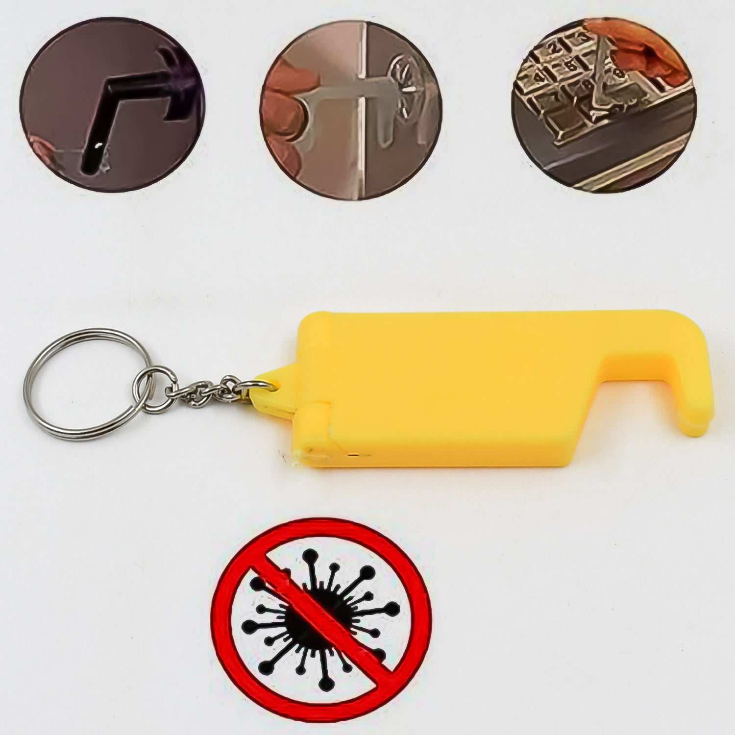 Customized Plastic Keychain with Mobile Stand