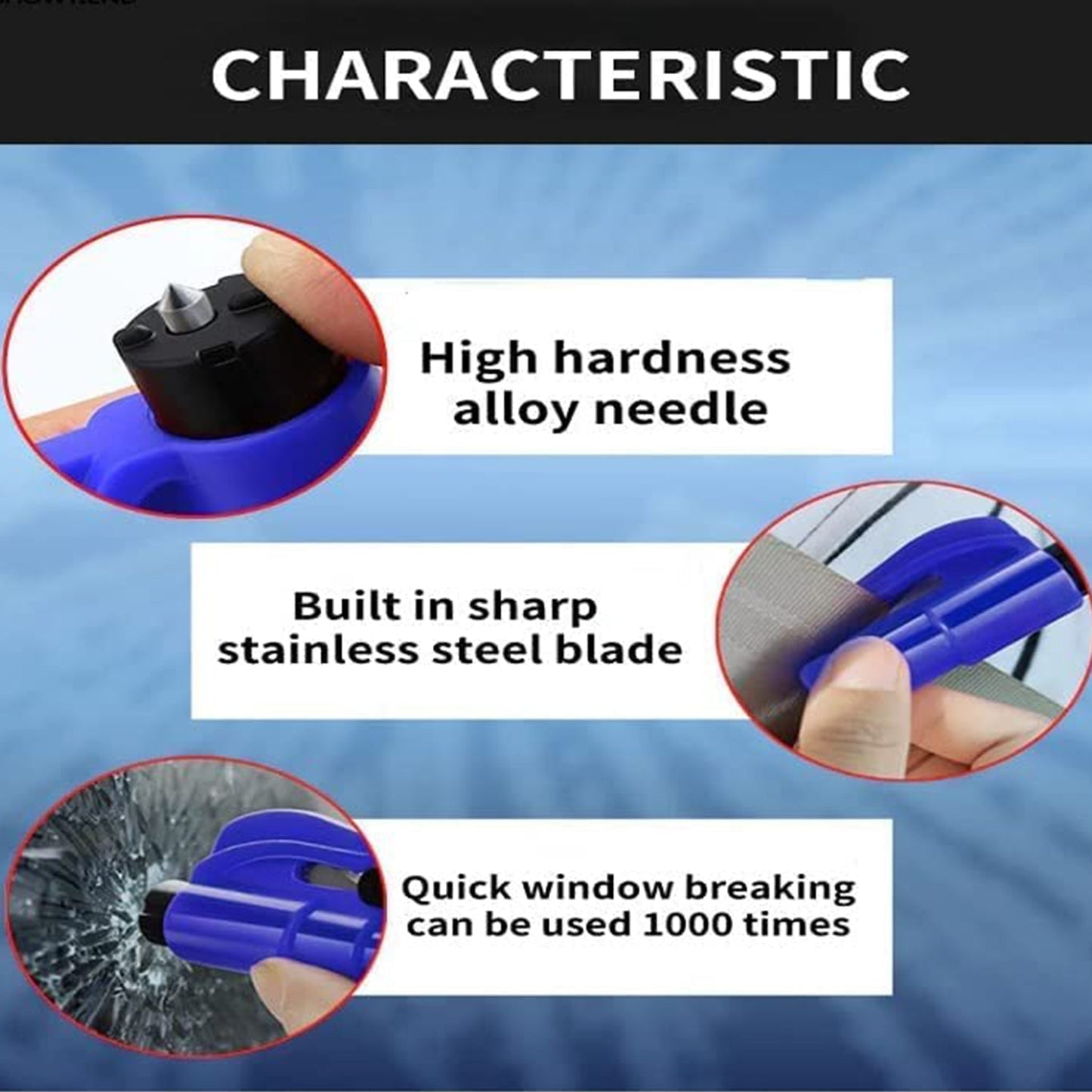 2-in-1 Emergency Safety Cutter – Keychain Tool for Glass Breaking & Seatbelt Cutting, Portable & Handy