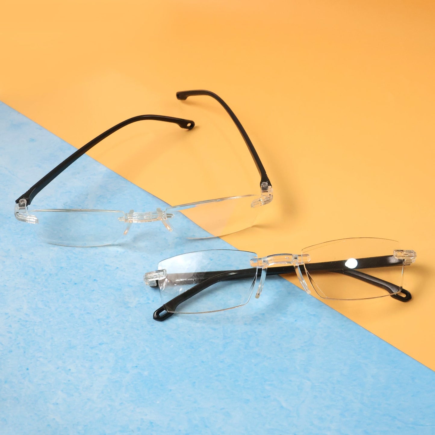 Pack of 2 Rimless Reading Glasses â€“ Lightweight Comfort Readers