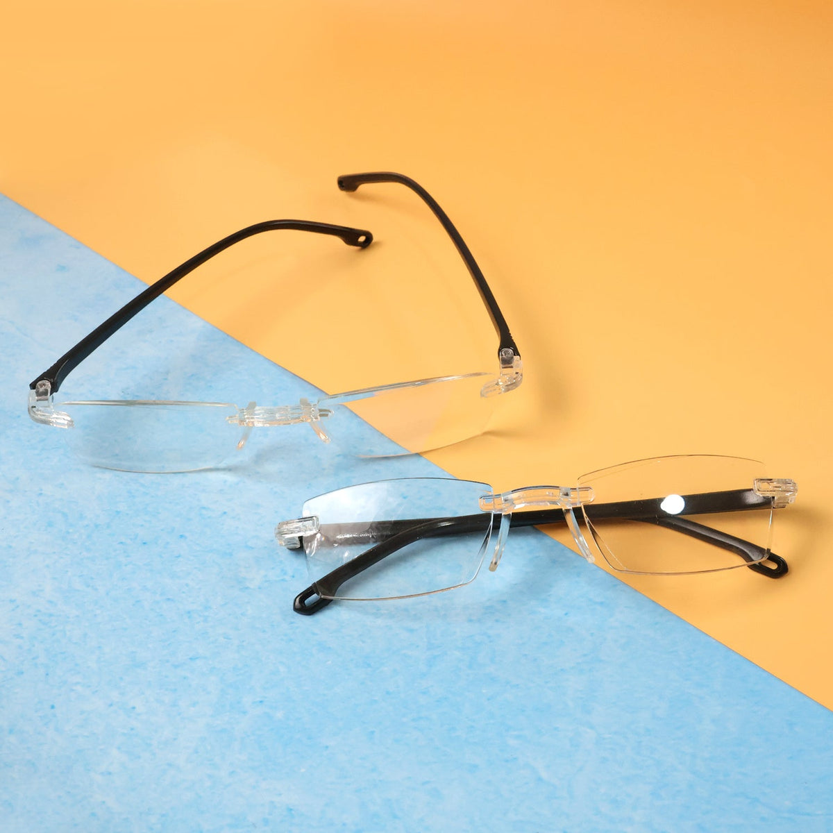 Pack of 2 Rimless Reading Glasses â€“ Lightweight Comfort Readers