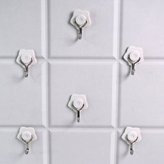 Multipurpose Self Adhesive Plastic Wall Hooks - 6 pcs