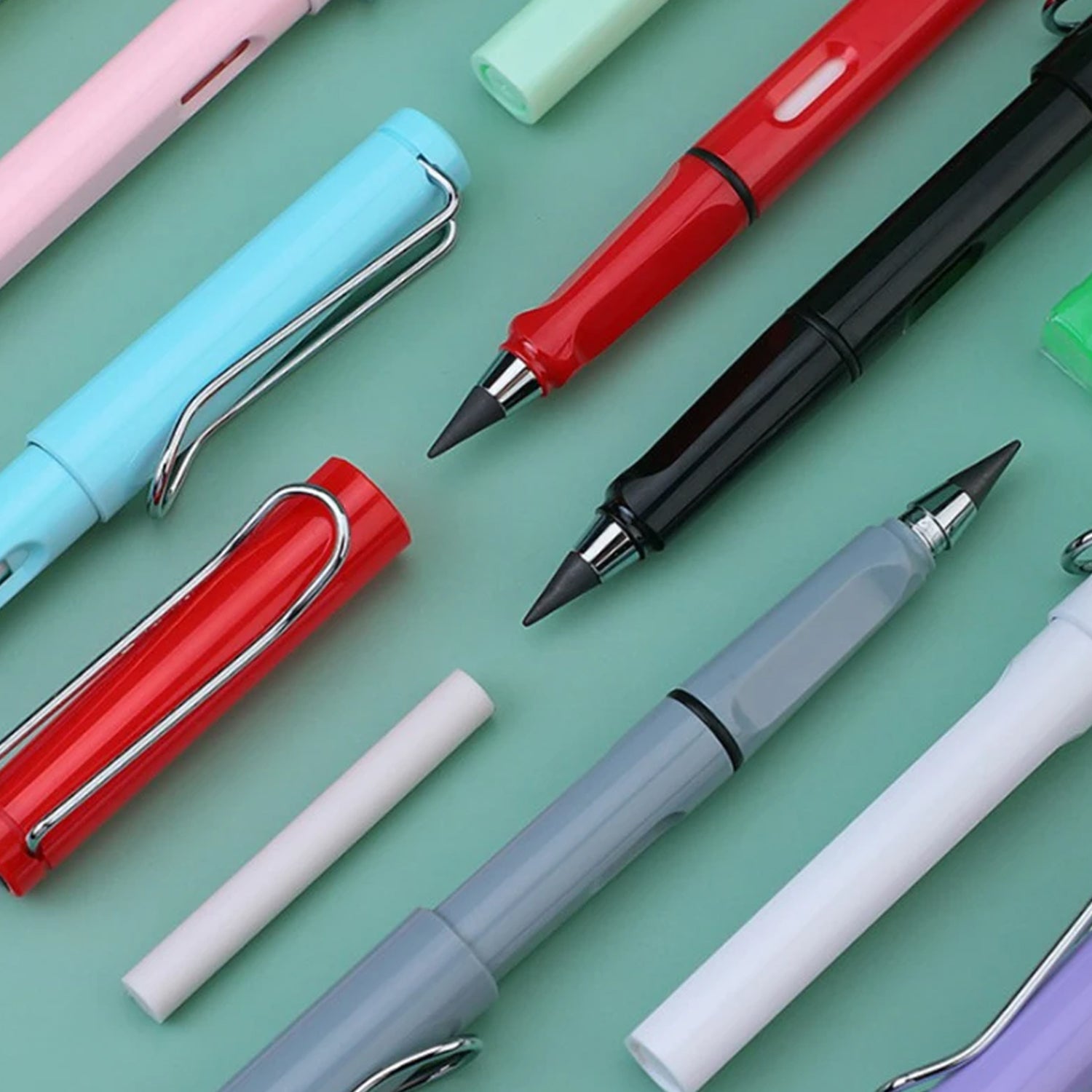 2-in-1 Everlasting Magic Pencil with Replaceable Eraser â€“ Inkless, Reusable, Portable (1 Pc / Mix Color)