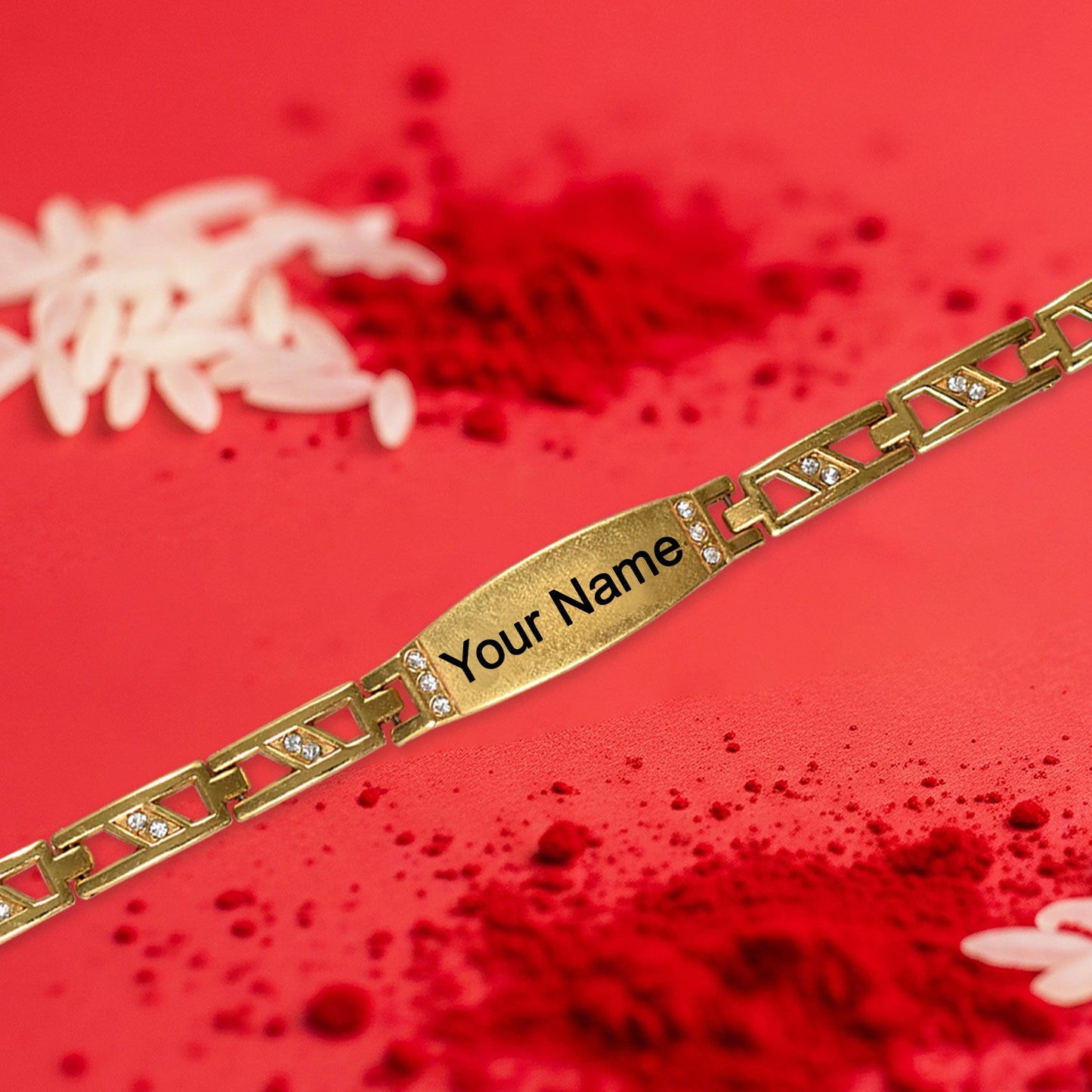 Custom Name Gold Rakhi