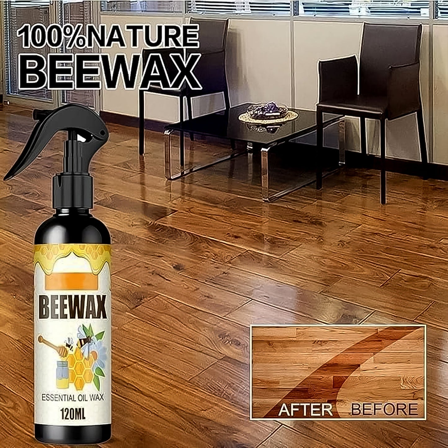 Beeswax Essential Oil Wood Polish Spray 120Ml - (Set)
