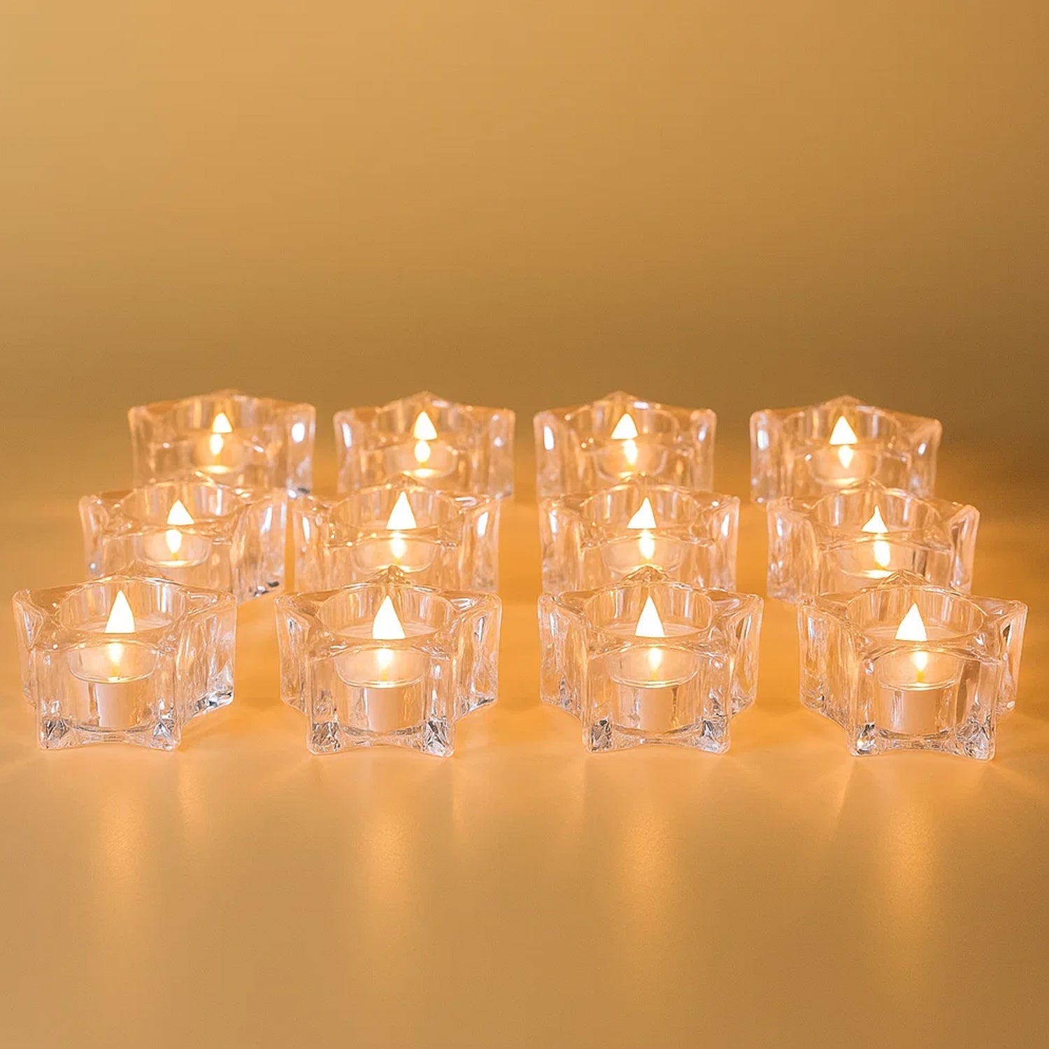 12 LED Crystal Smokeless Candles