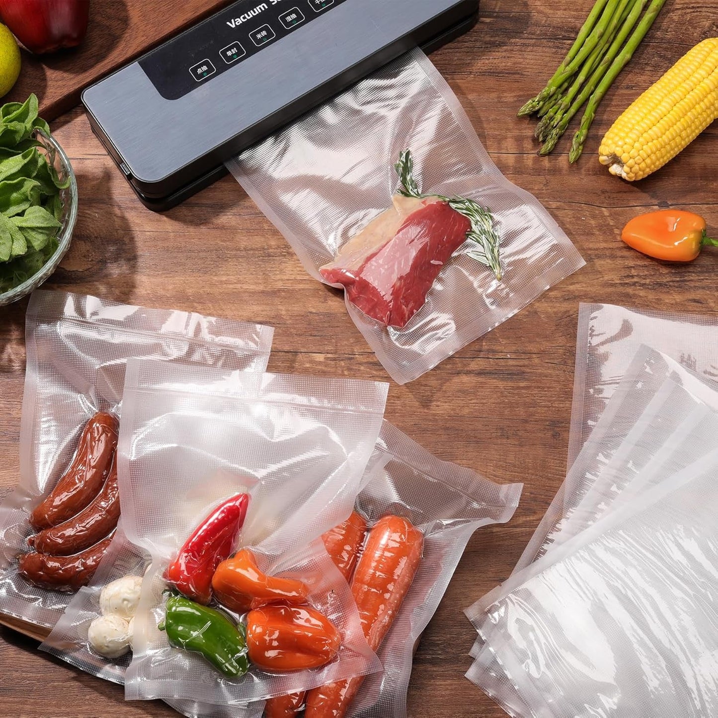 Heavy-Duty Vacuum Sealer Food Bags (24Ã—16 cm, Pack of 50)
