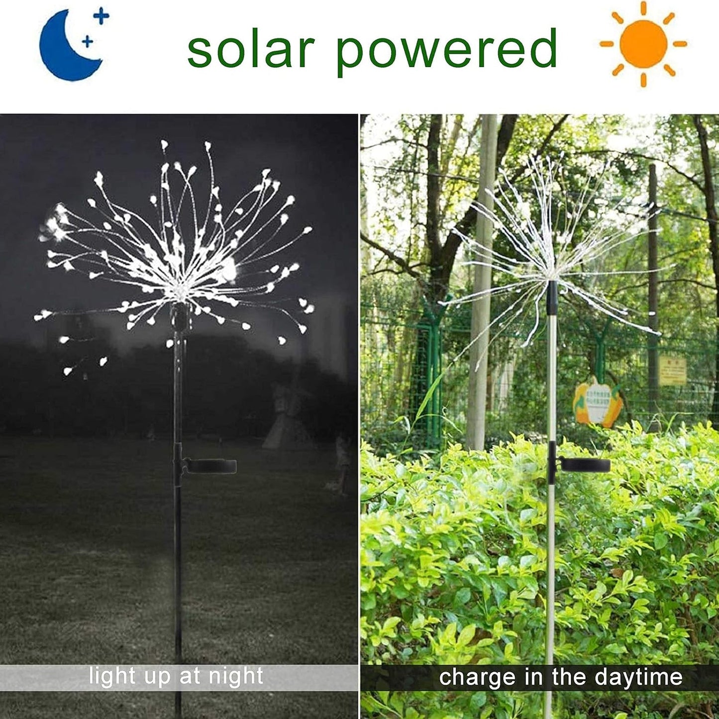 Solar Firework LED Garden Stake Light - (1 Pc)