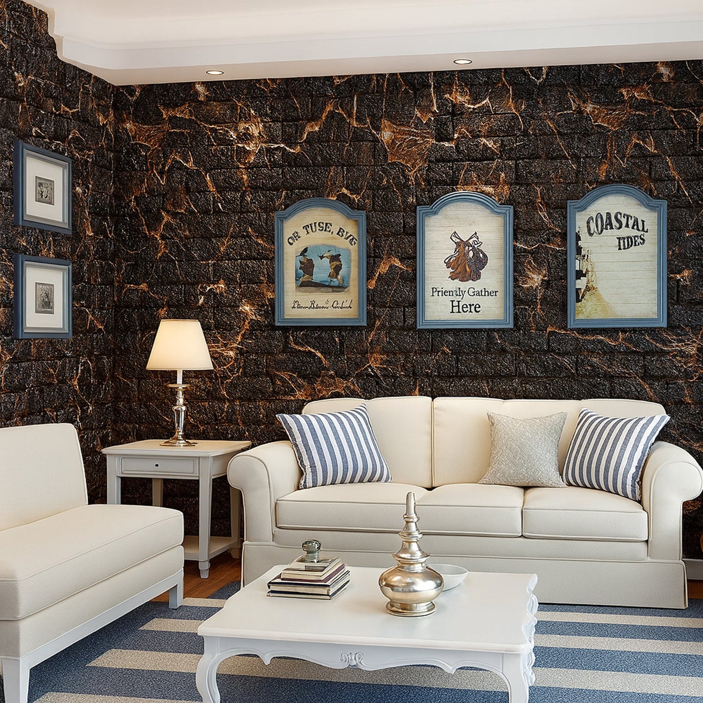 3D decorative foam stickers for bedroom and living room walls