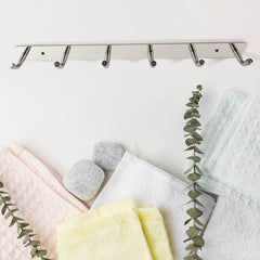 Stainless Steel Wall Mounted Coat 6 Hook Rack (32x3 / 1Pc)
