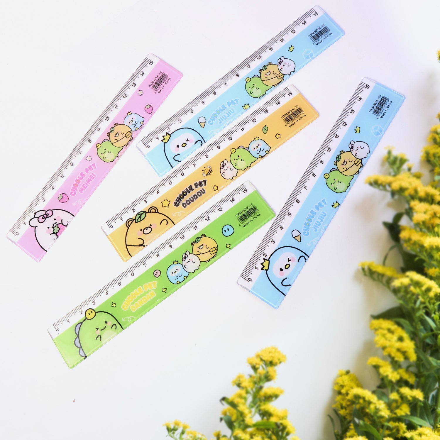 Premium kidsâ€™ ruler set with fun cartoon designs