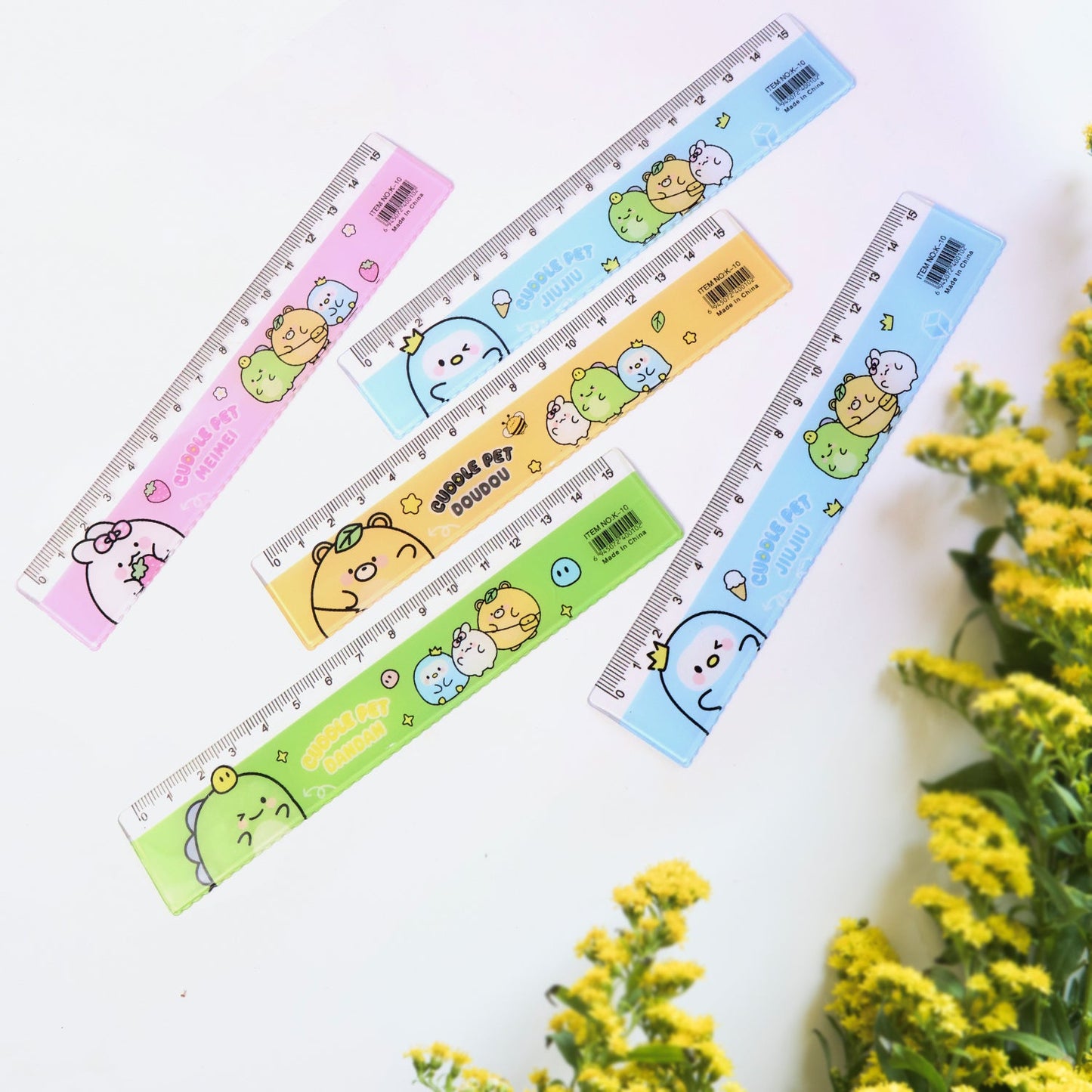 Premium kidsâ€™ ruler set with fun cartoon designs