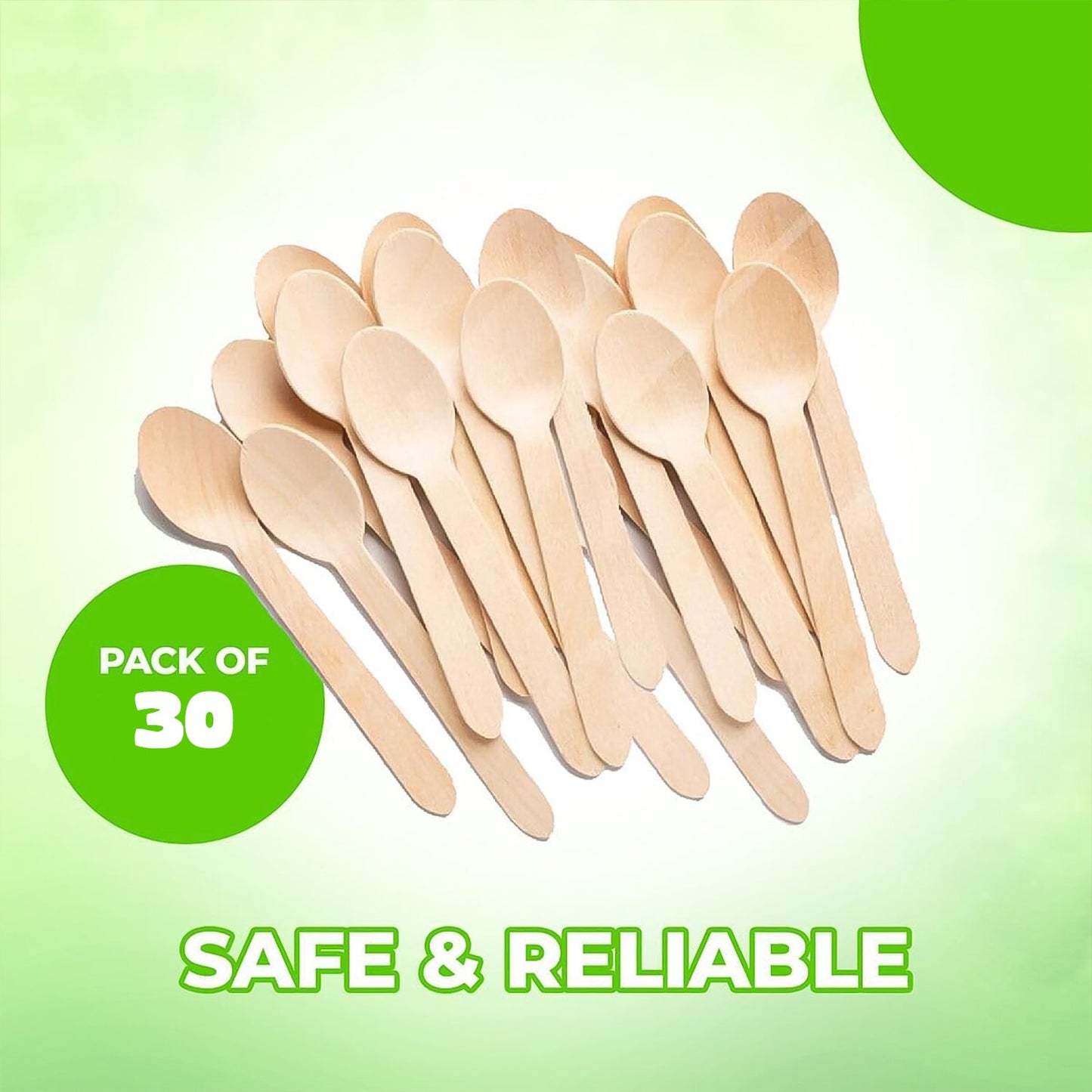 160mm Wooden Spoon â€“ 30 Pcs Pack