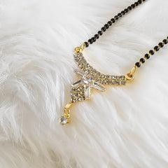 Stylish Gold-Plated Mangalsutra for Women with Diamond (Single Line, Beads)